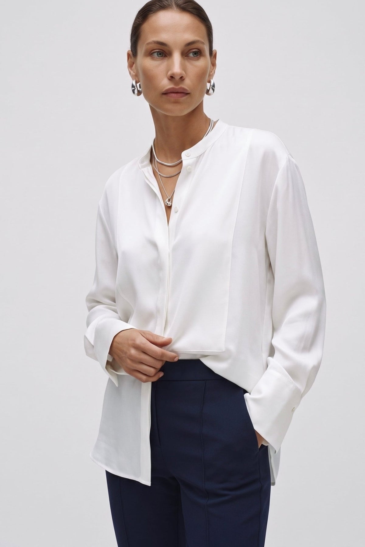 Camicia Donna in Satin – Linea Morbida Design Essenziale Elegante - Caractère