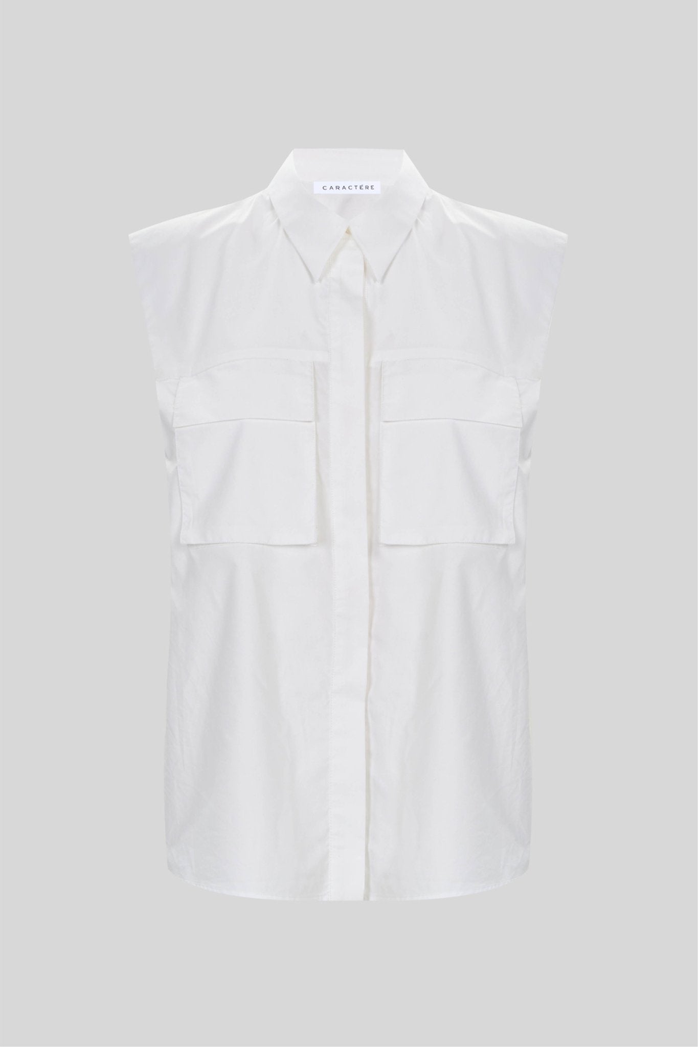 Camicia smanicata in popeline - Caractère