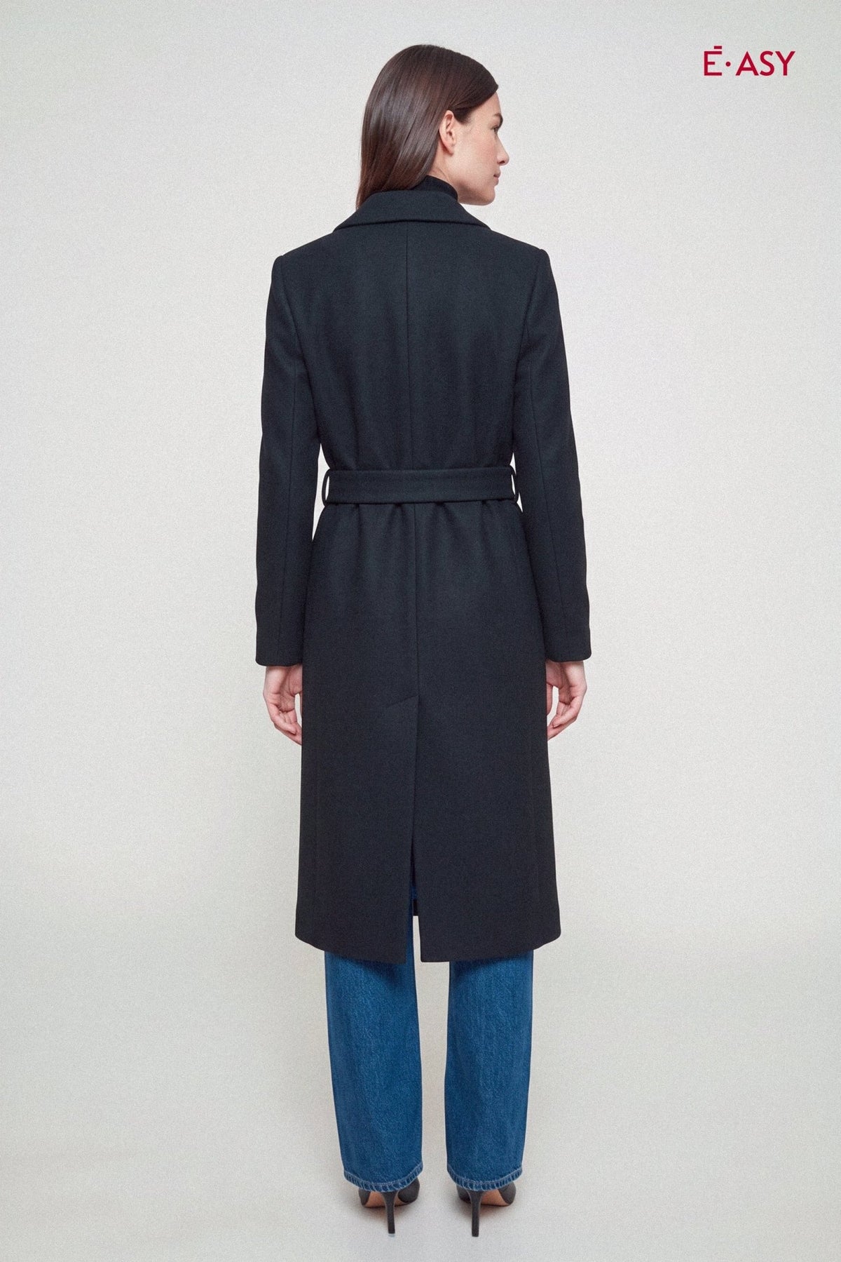 Cappotto lungo in panno in misto lana - Caractère