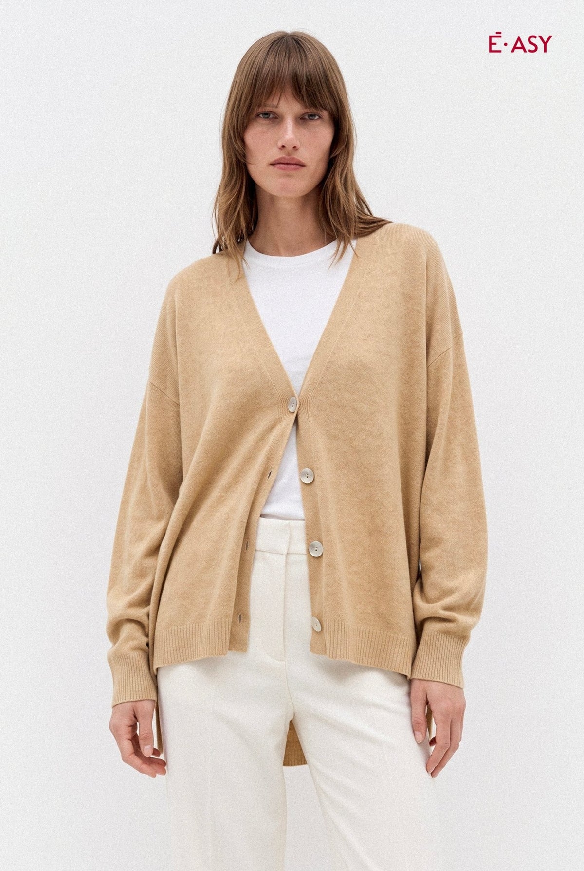 Cardigan Donna con Scollo a V e Bottoni - Caractère