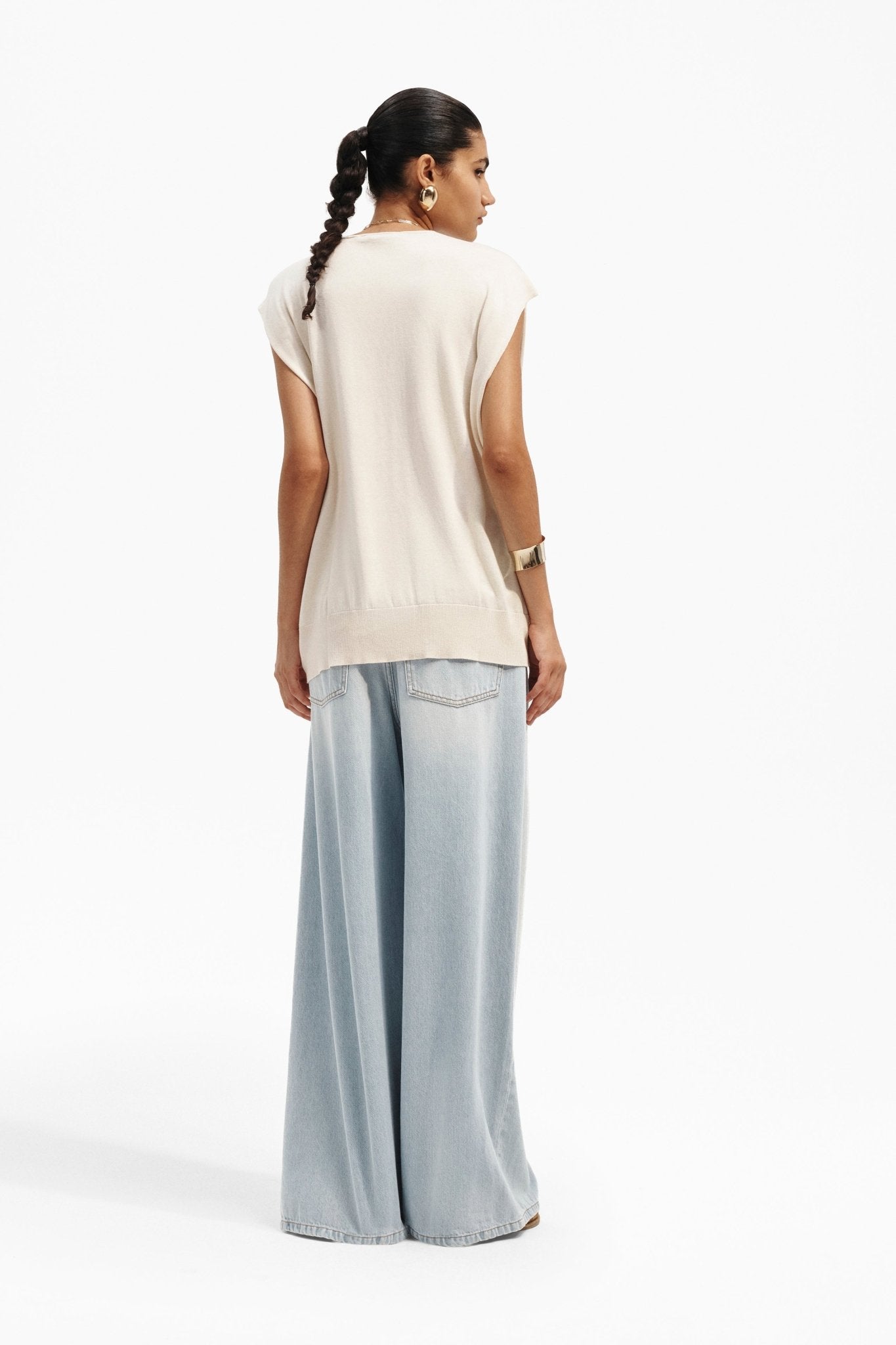 Gilet Donna Scollo a V in Misto Seta - Caractère