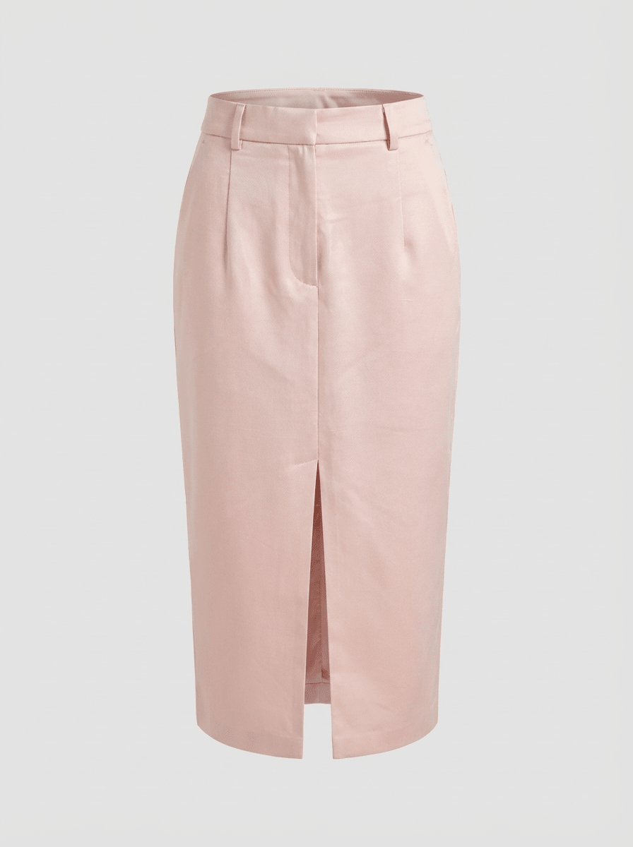 Gonna lunga completo in lino cotone con spacco frontale - Caractère