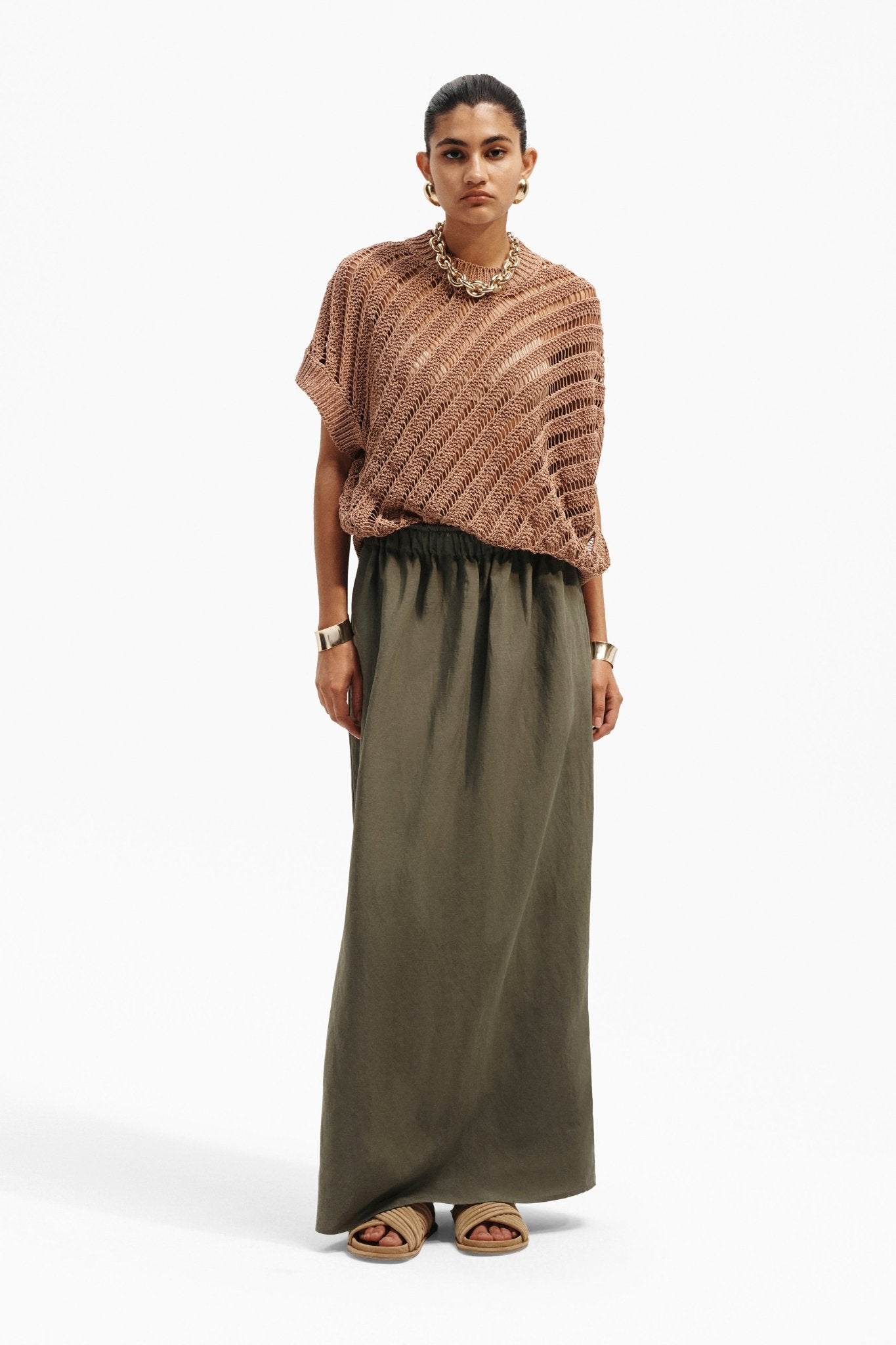 Gonna Lunga in Cotone con Vita Elasticizzata - Caractère