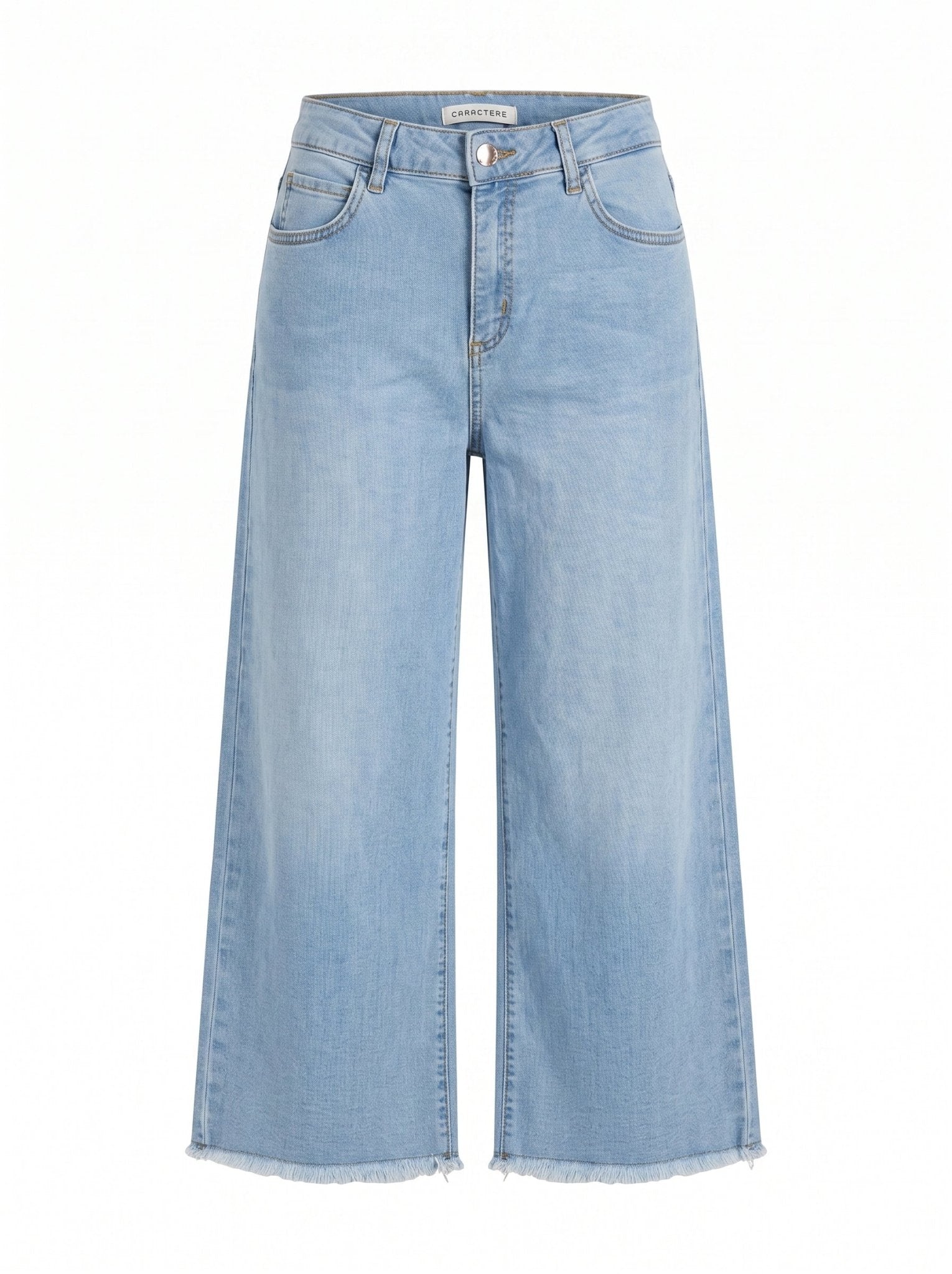 Jeans Donna Cropped a Gamba Ampia in Denim - Caractère