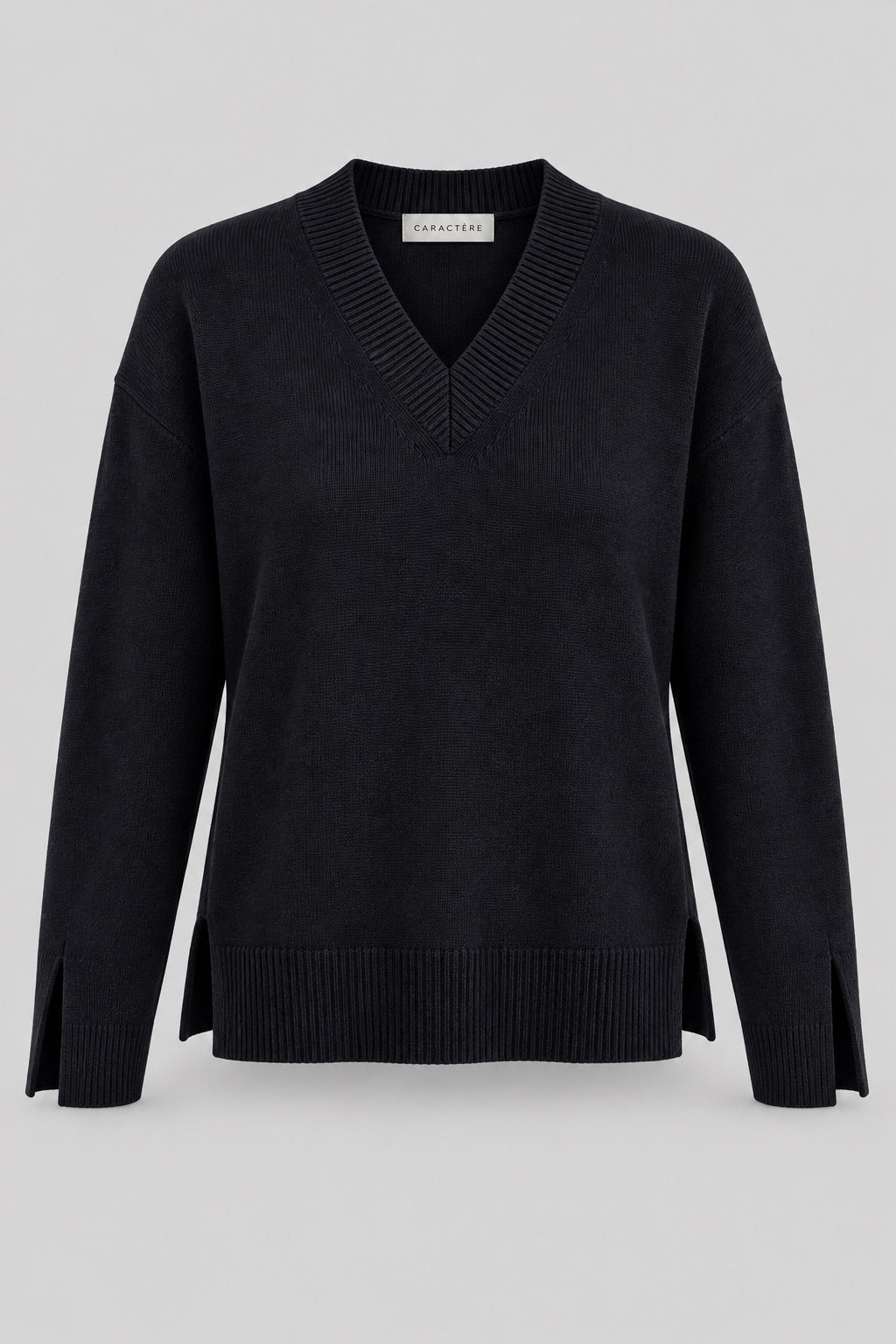 Maglia Scollo A V Over Con Spacchi in misto lana - Caractère