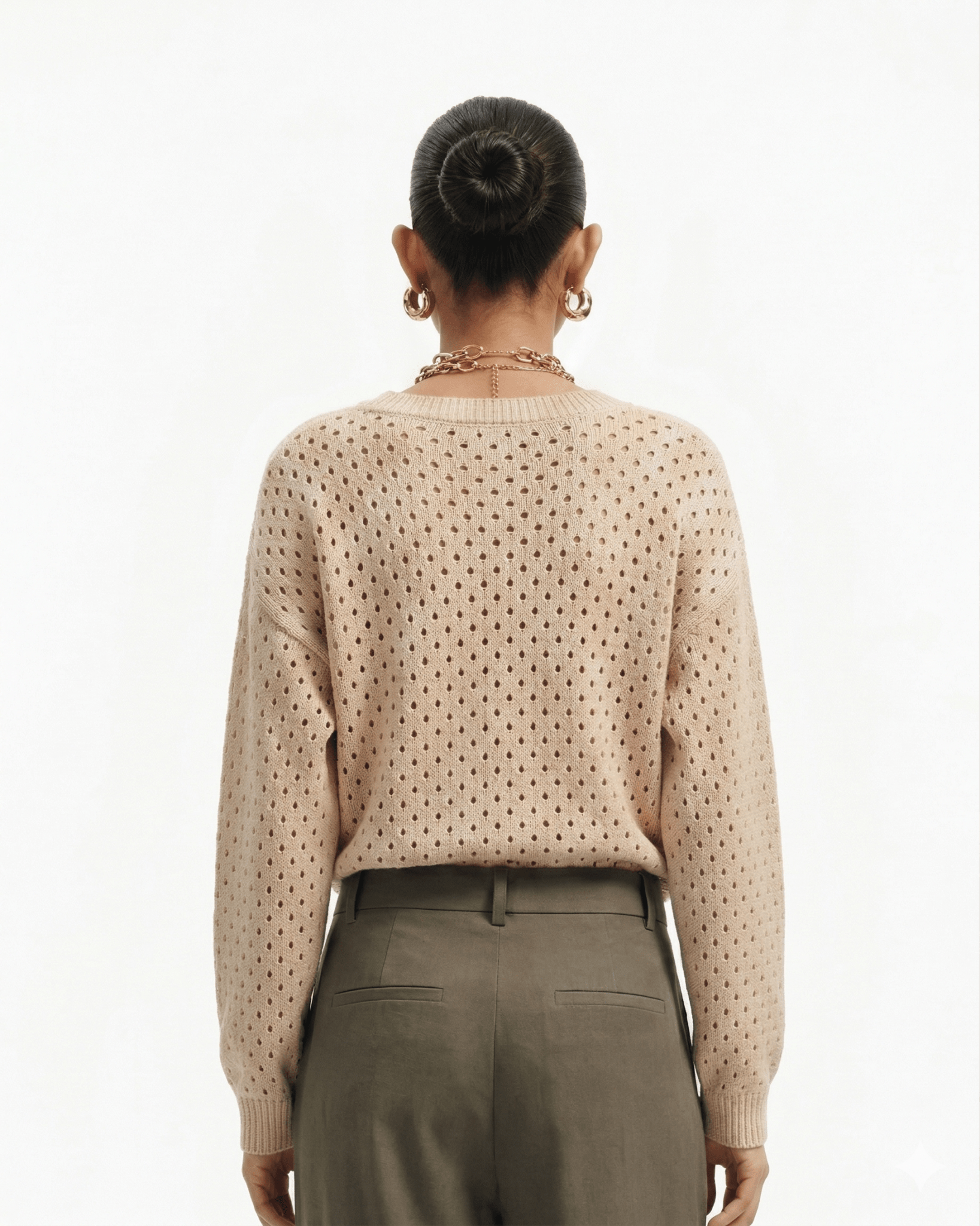 Maglia Traforata in Viscosa Girocollo - Caractère