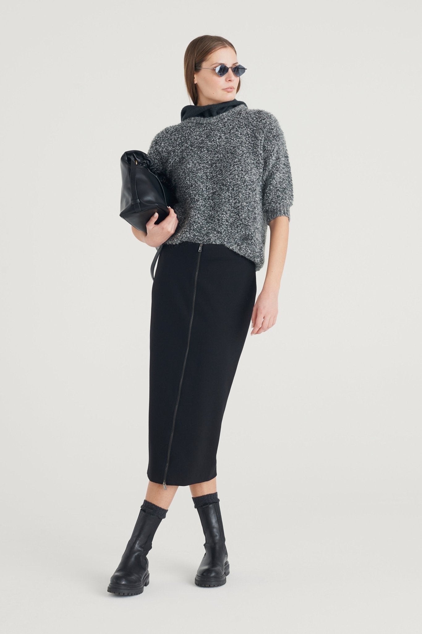 Maglione bouclè a mezza manica - Caractère