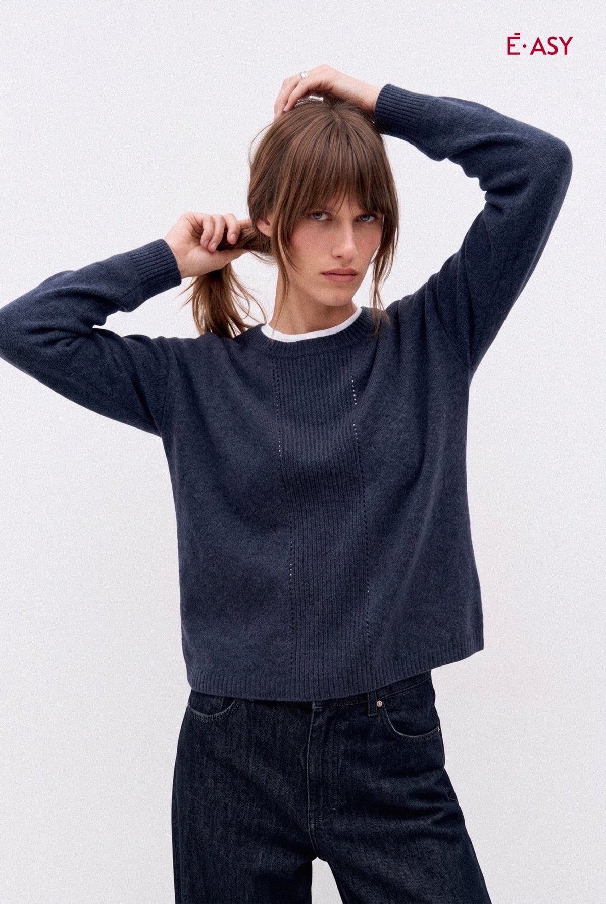 Maglione Donna Girocollo in Maglia con Lavorazione Traforata - Caractère