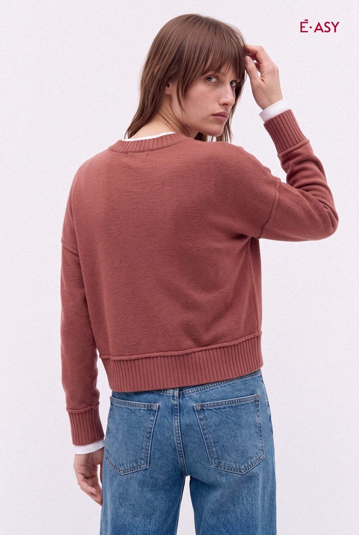 Maglione Girocollo Oversize a Costine - Caractère