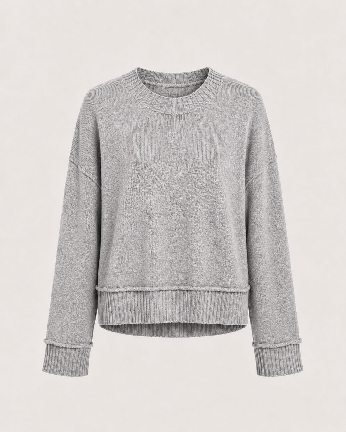 Maglione Girocollo Oversize a Costine - Caractère