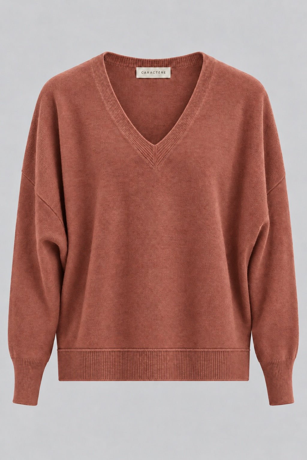 Maglione Scollo a V con Bordi a Costine - Caractère