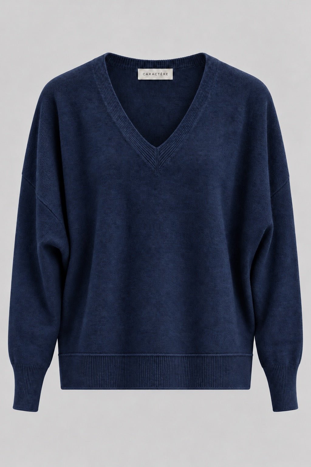 Maglione Scollo a V con Bordi a Costine - Caractère