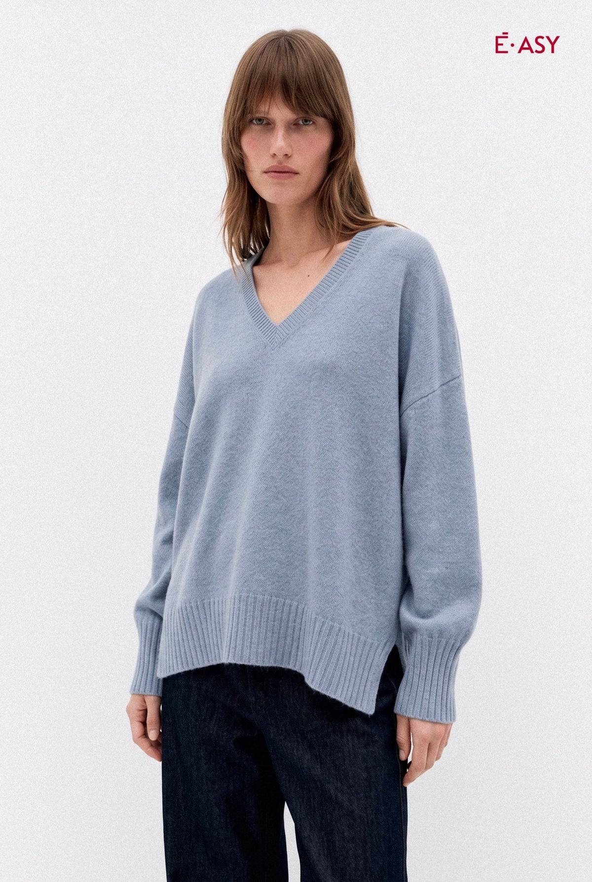 Maglione Scollo a V in Maglia Morbida - Caractère