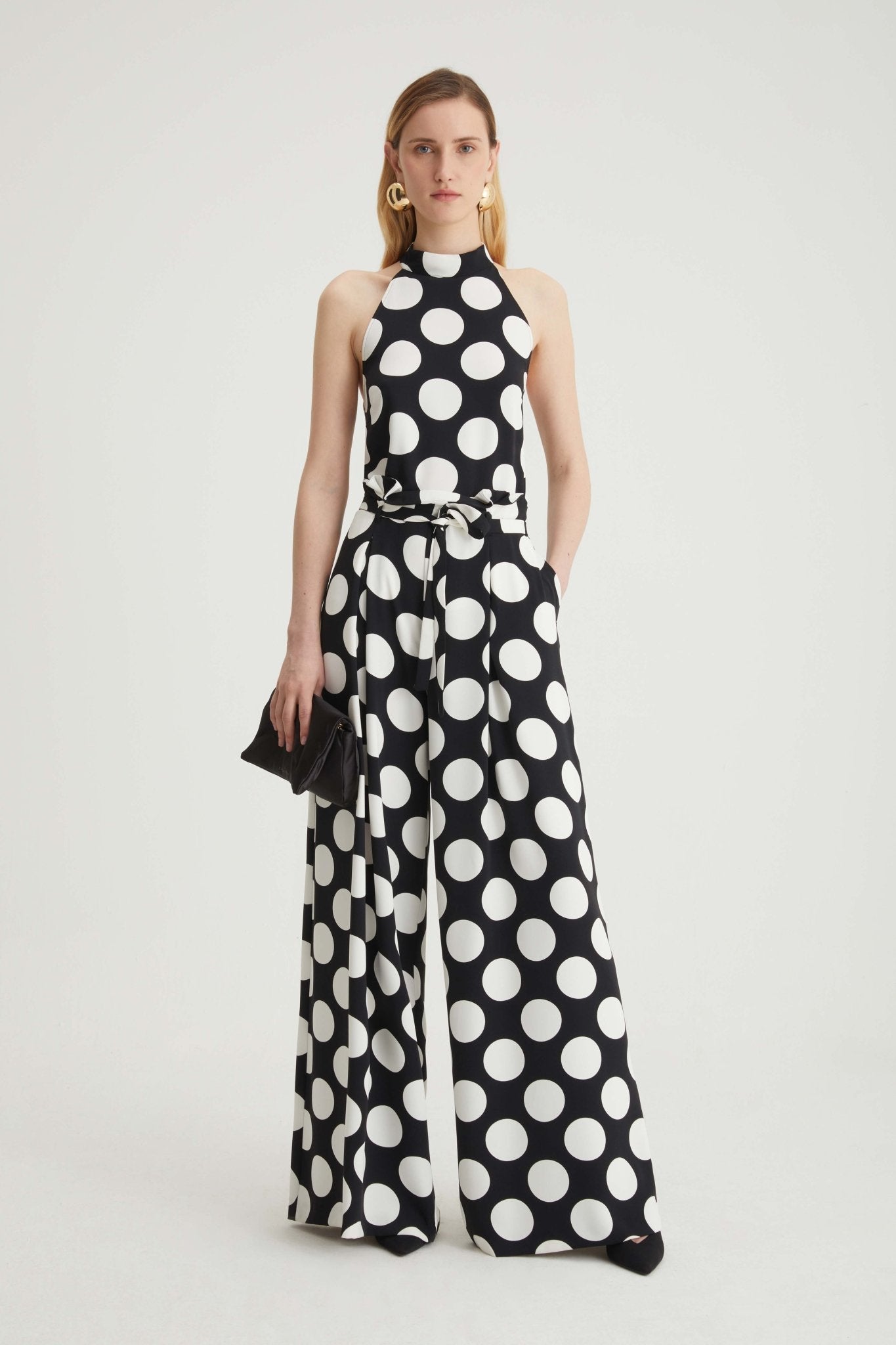 Pantalone a palazzo a pois con cintura - Caractère