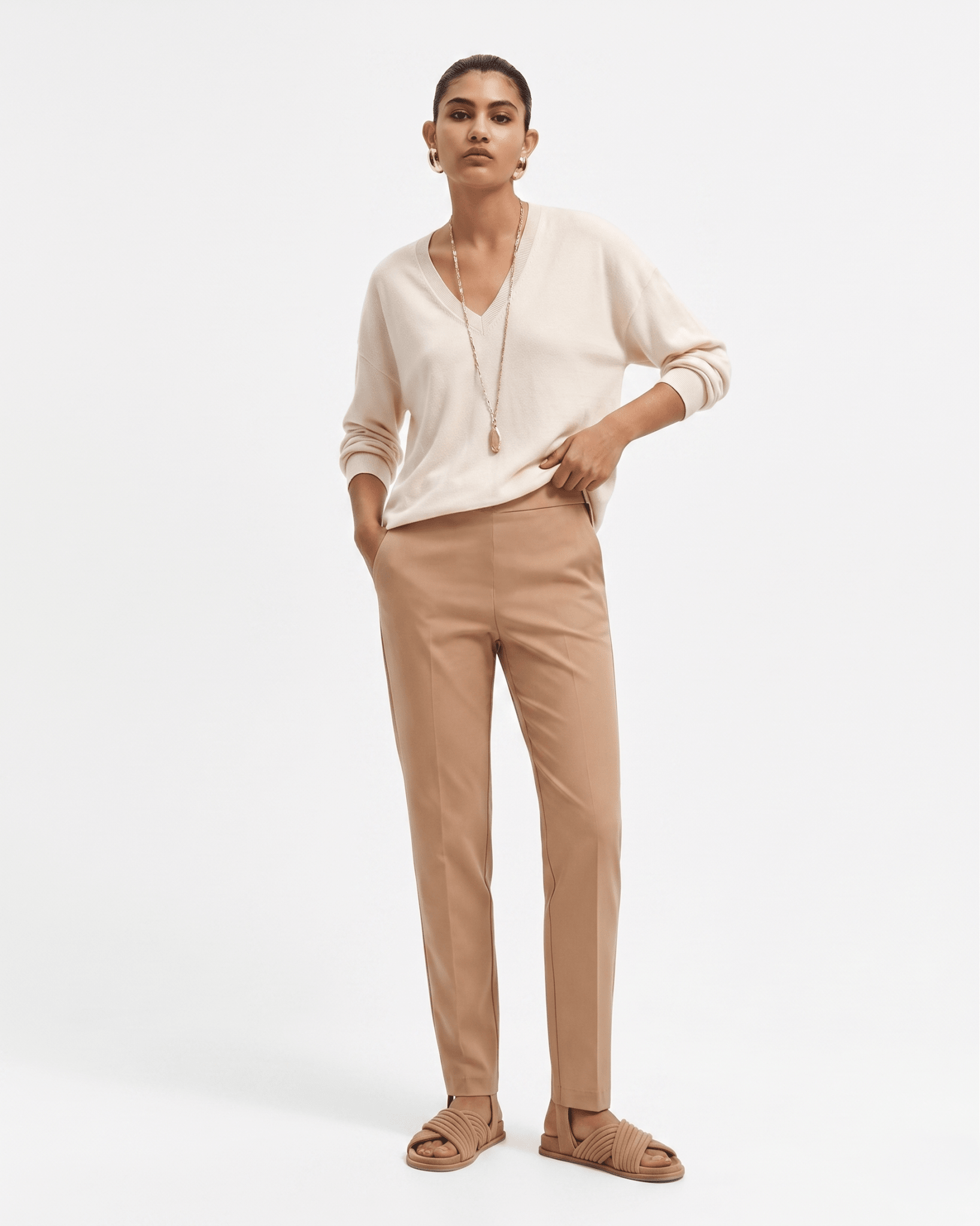 Pantalone a sigaretta con elastico sul retro - Caractère