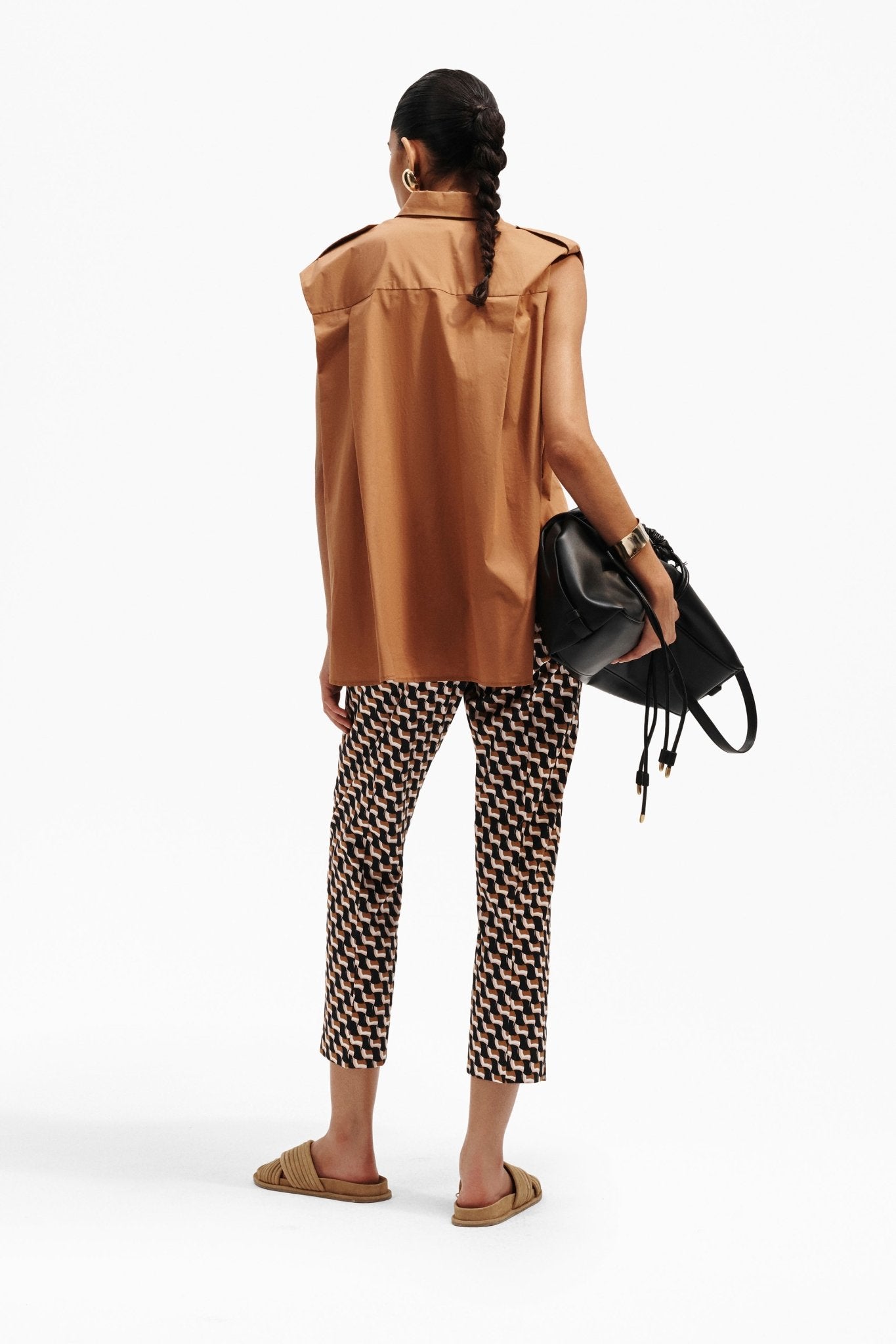 Pantalone a sigaretta con stampa geometric - Caractère