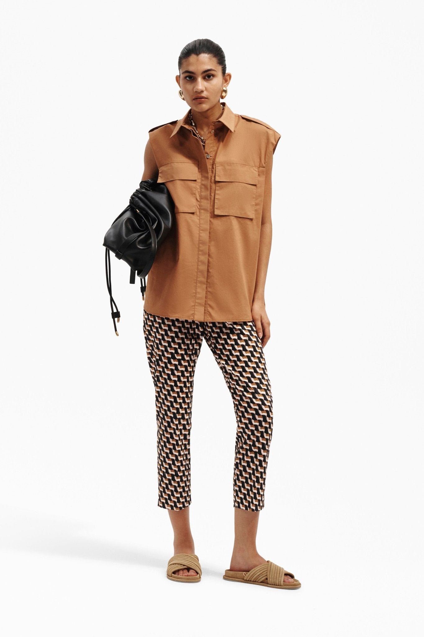 Pantalone a sigaretta con stampa geometric - Caractère