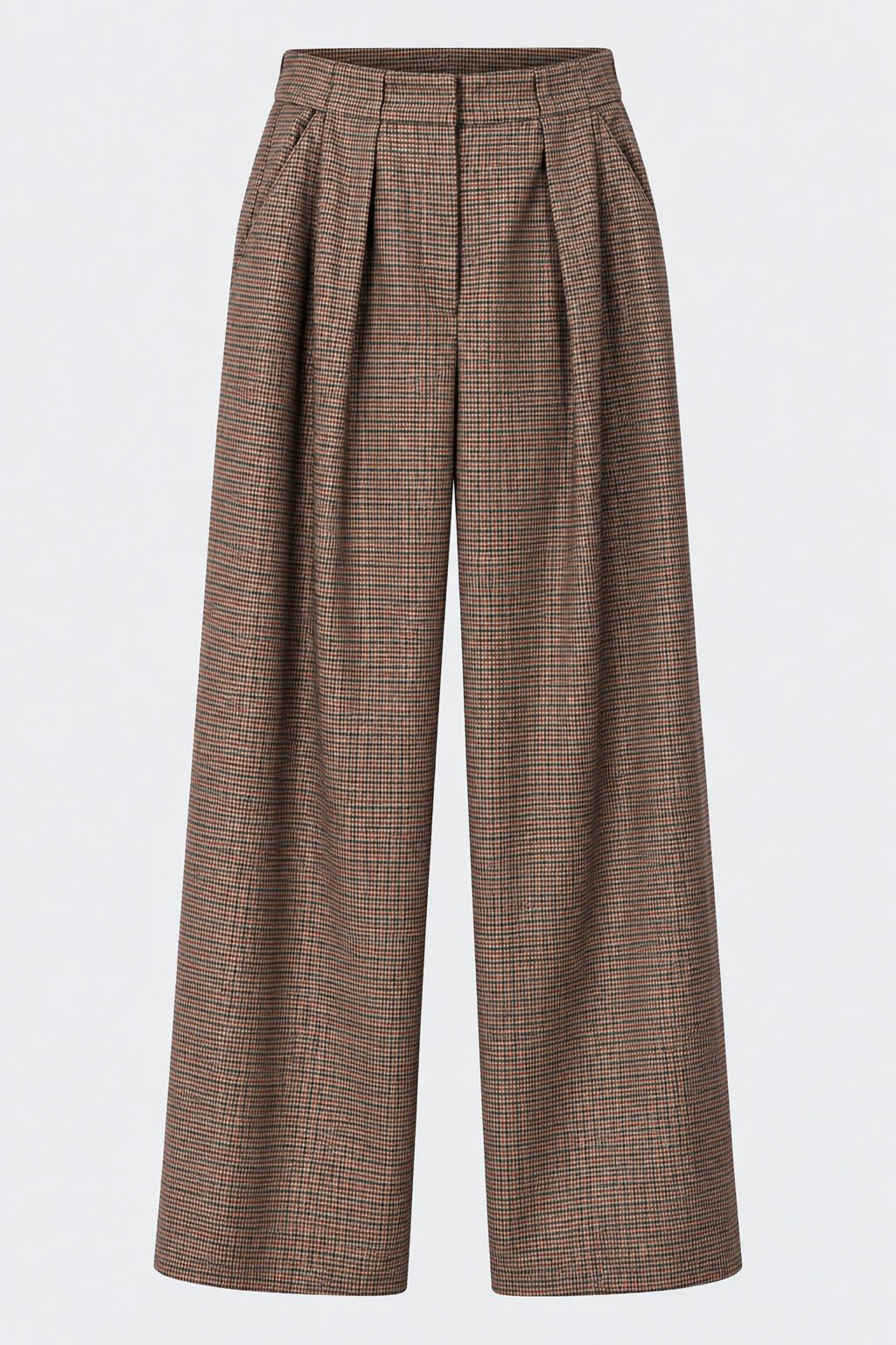 Pantalone Ampio Con Pizziche E Motivo Passante - Caractère