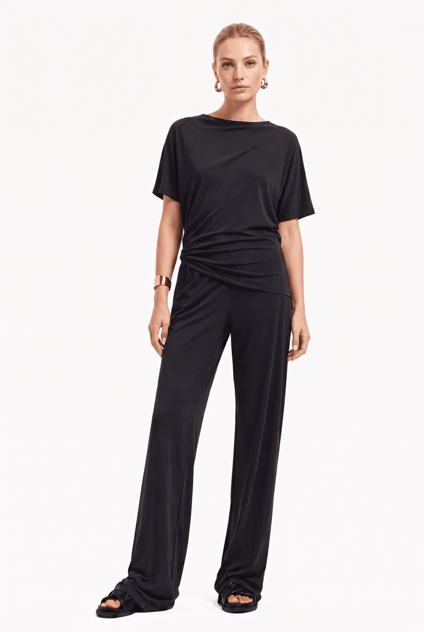 Pantalone Donna Palazzo in Jersey Fluido – Elegante Comfort per Ogni Occasione - Caractère