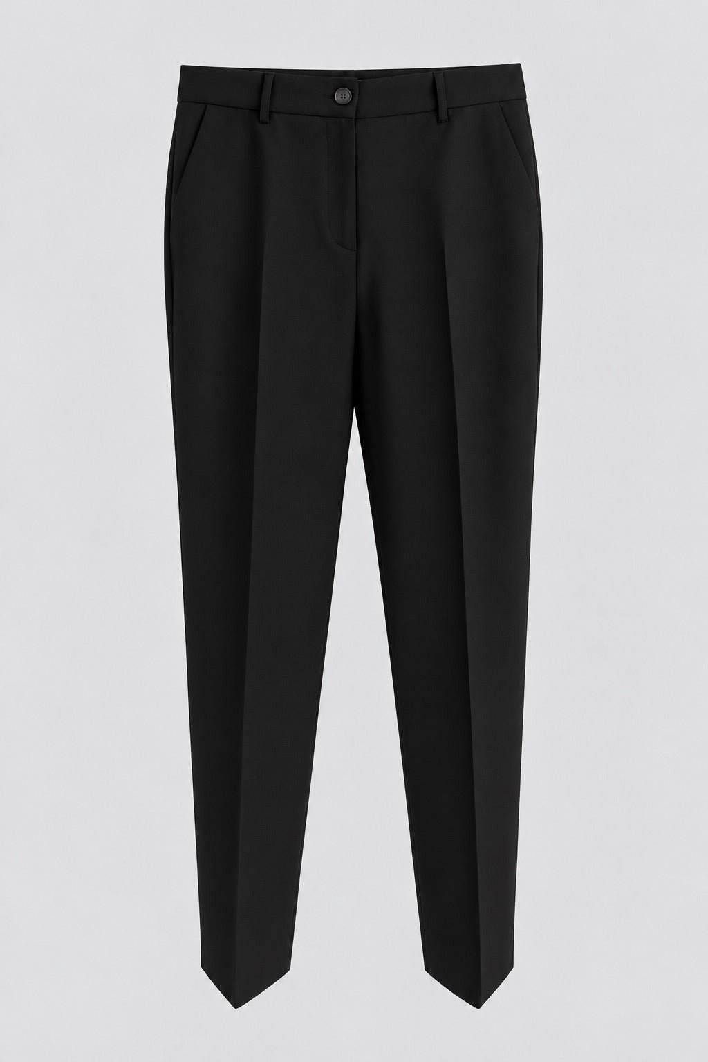 Pantalone Dritto Con Risvolto In Misto Lana Stretch - Caractère