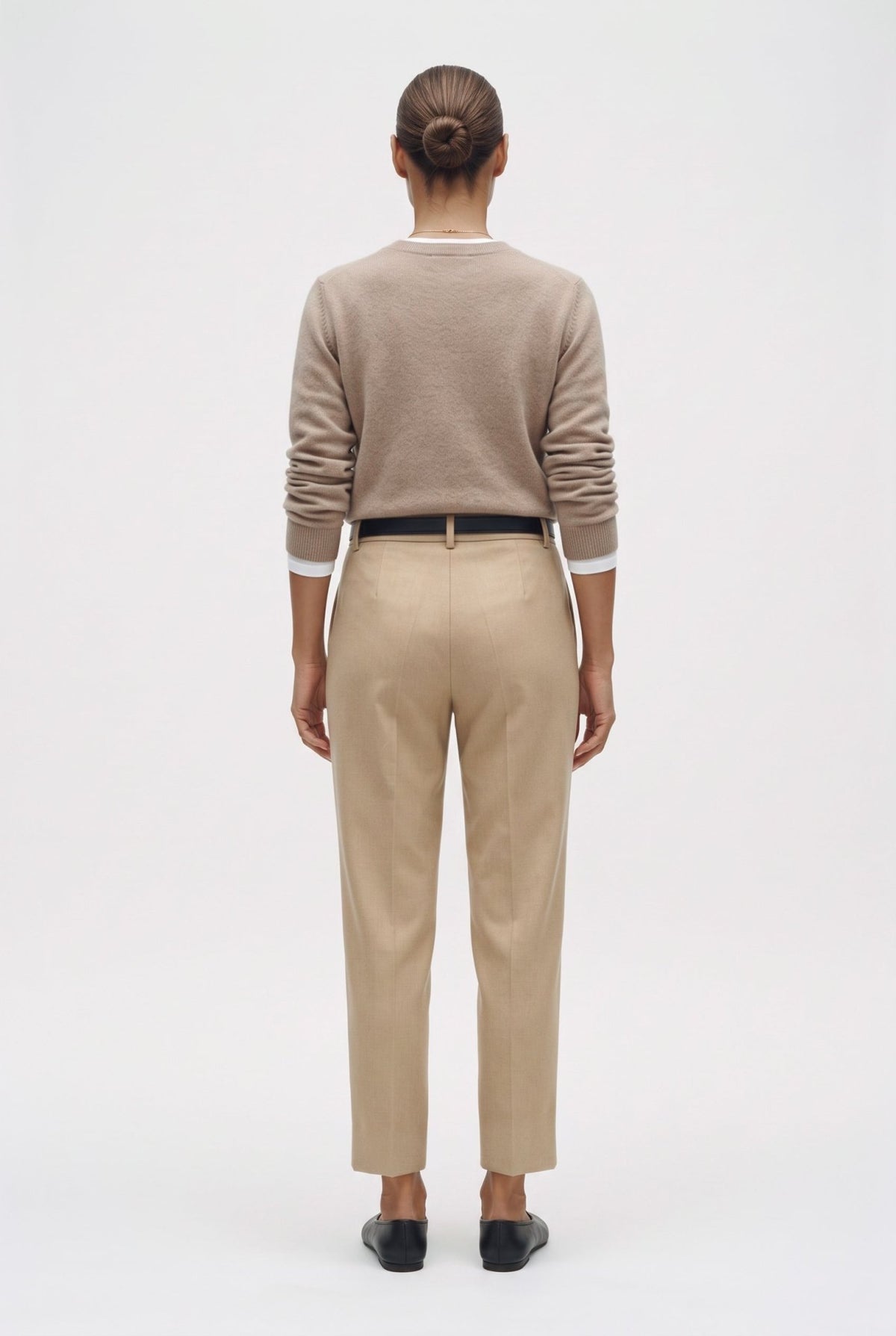 Pantalone Dritto Con Risvolto In Misto Lana Stretch - Caractère