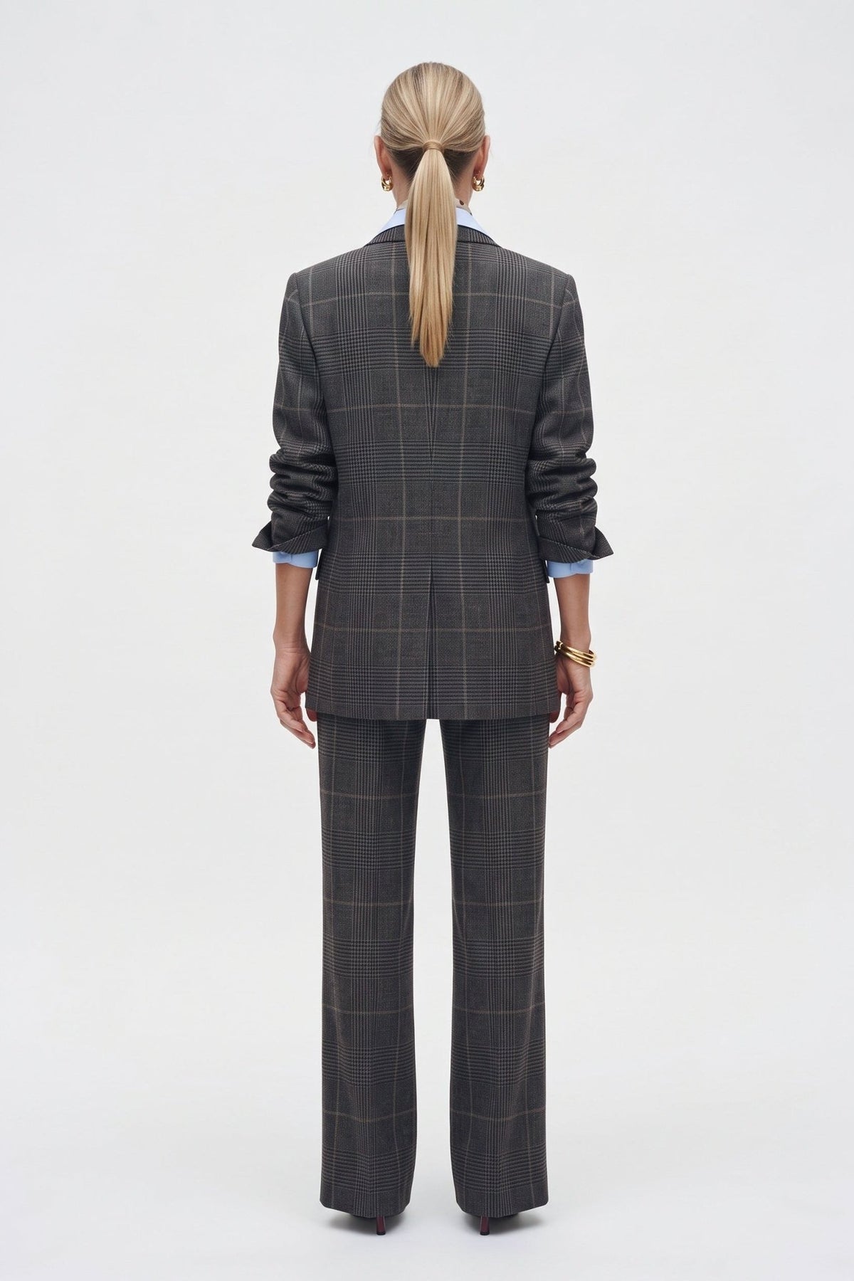 Pantalone Dritto In Tela Stretch Fantasia - Caractère