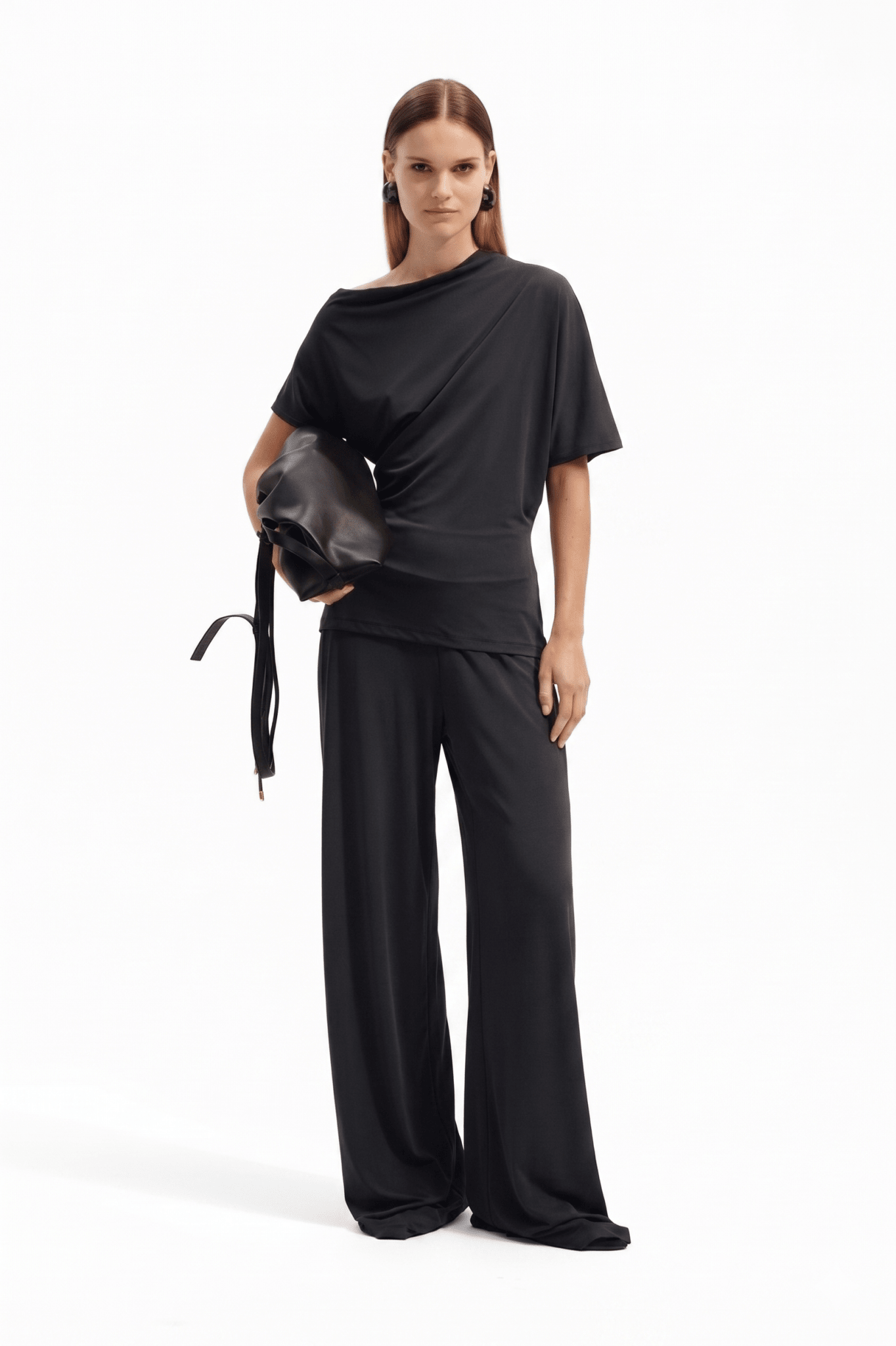Pantalone Palazzo in Jersey Fluido Elegante - Caractère