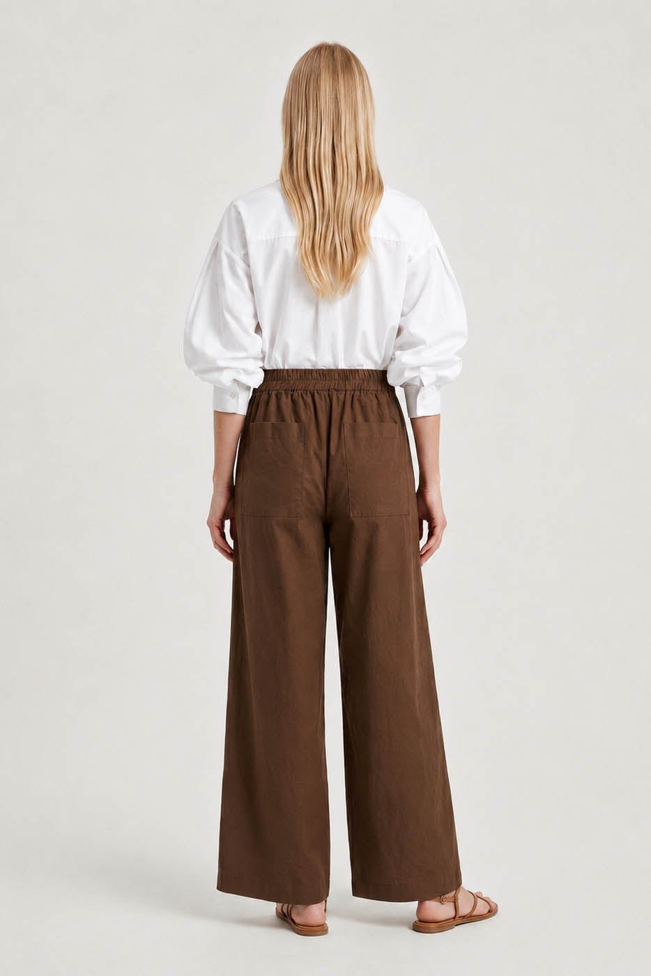 Pantalone wide leg con laccio in vita - Caractère