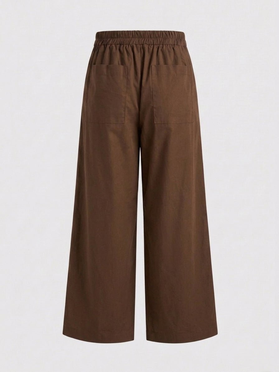 Pantalone wide leg con laccio in vita - Caractère