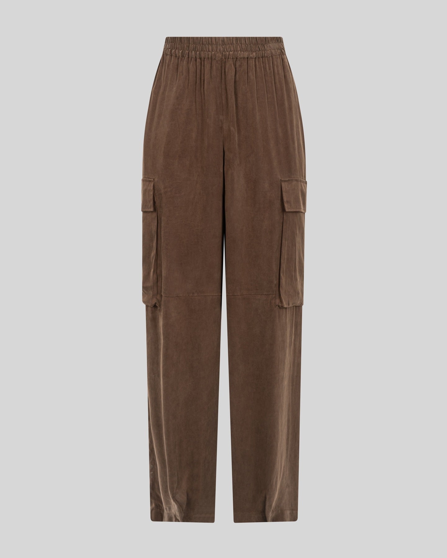 Pantaloni cargo in cupro con gamba ampia e vita elasticizzata - Caractère