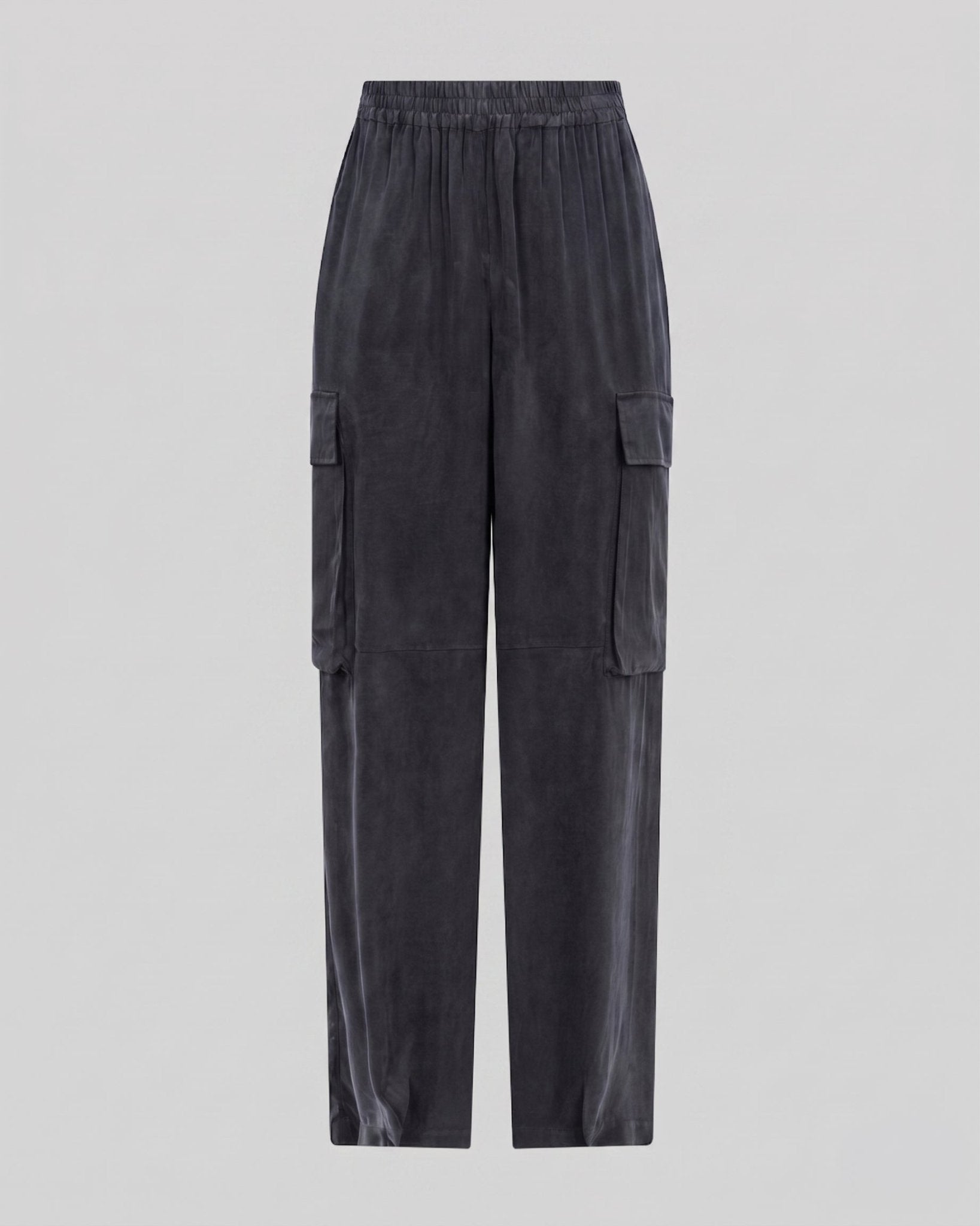 Pantaloni cargo in cupro con gamba ampia e vita elasticizzata - Caractère