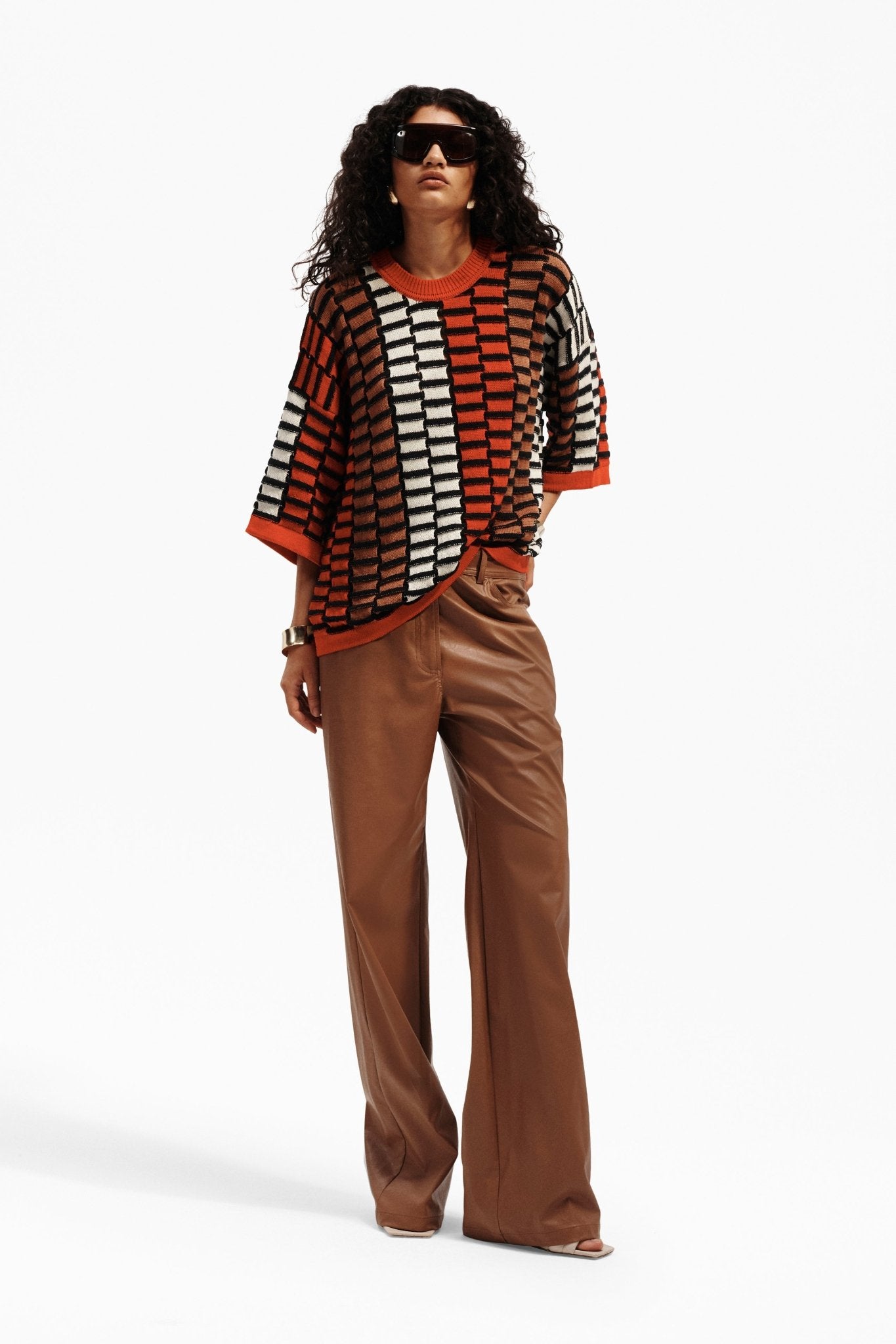 Pantaloni Donna in Simil Pelle Eleganti Linea Dritta - Caractère