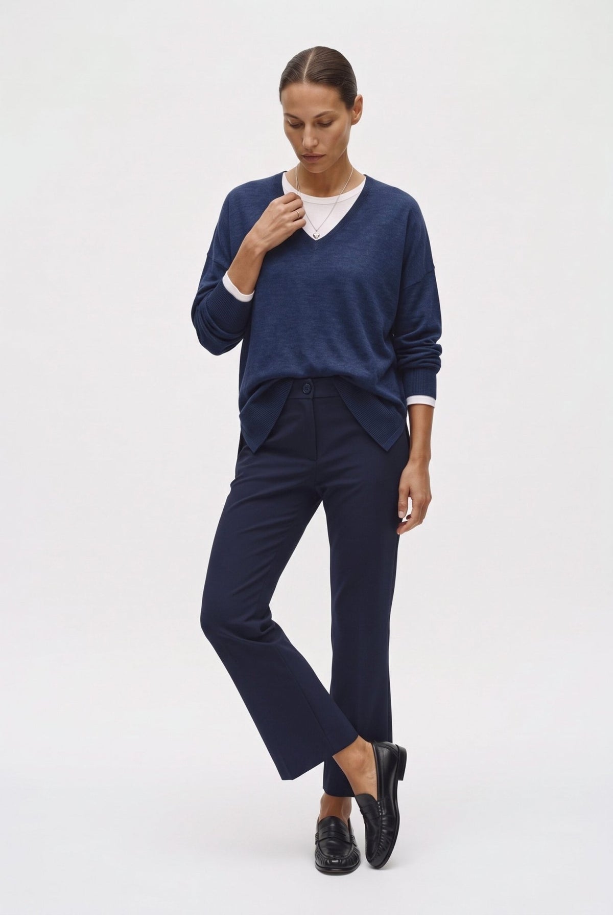 Pantaloni trumpet in cotone tecnico - Caractère