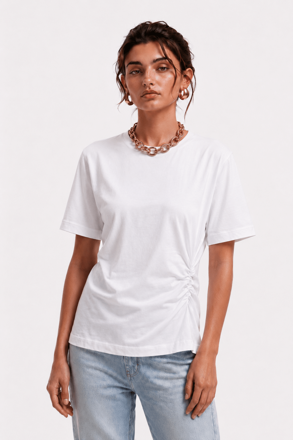 T-shirt con dettaglio drappeggiato laterale - Caractère