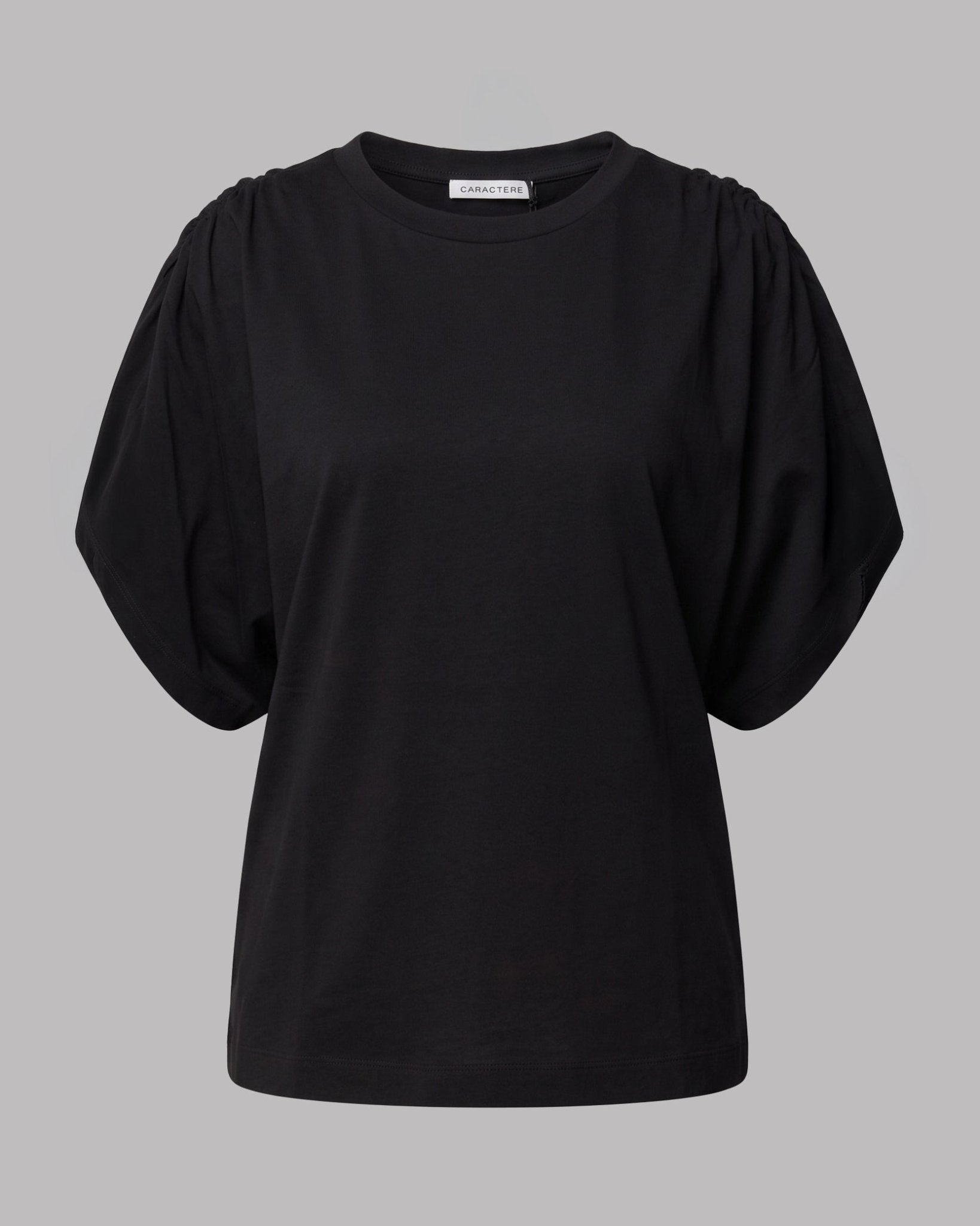 T-Shirt Donna con Manica Arricciata in Spalla – Dettaglio Elegante e Originale