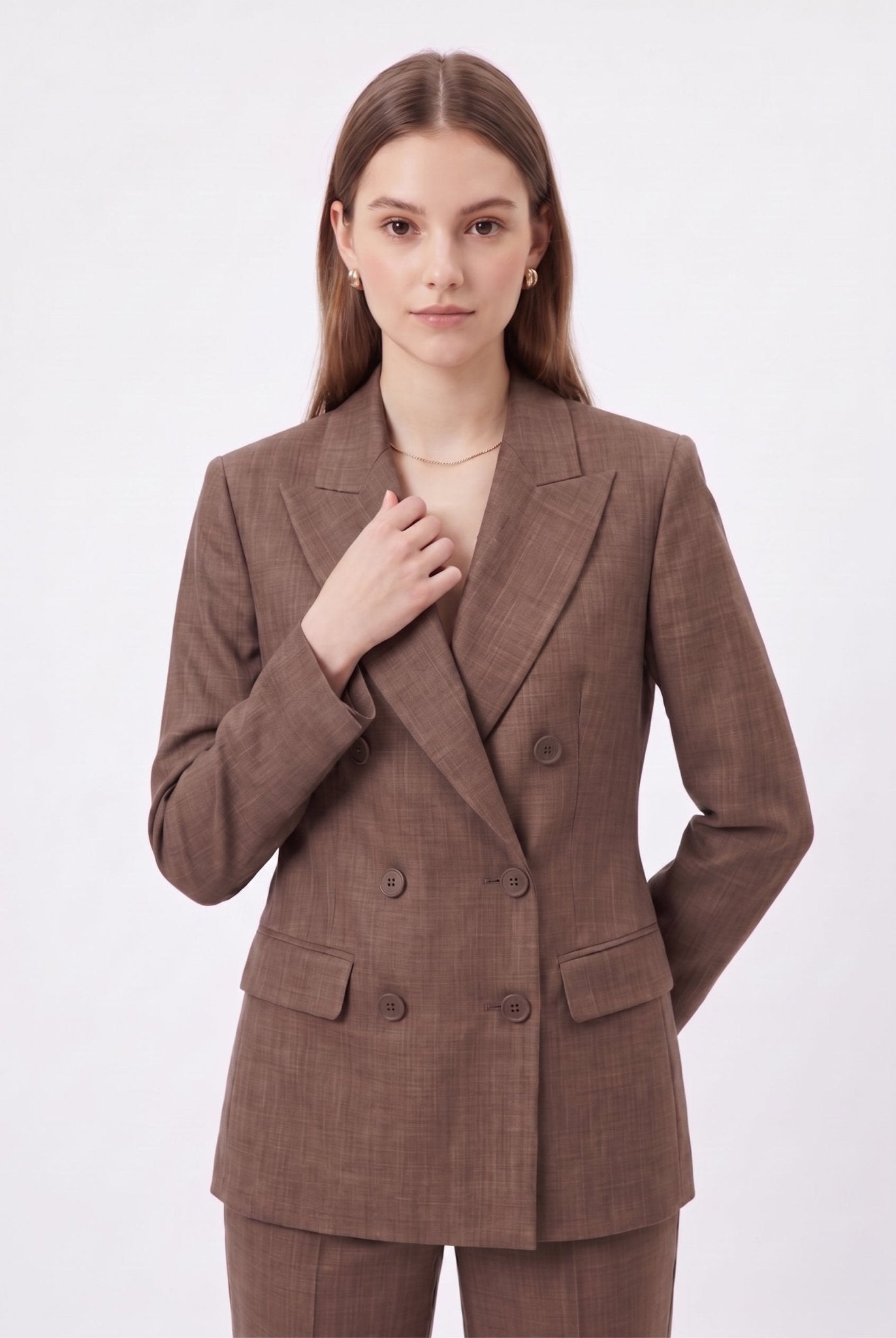 Tailleur Effetto Denim Giacca Doppiopetto e Pantalone Dritto - Caractère