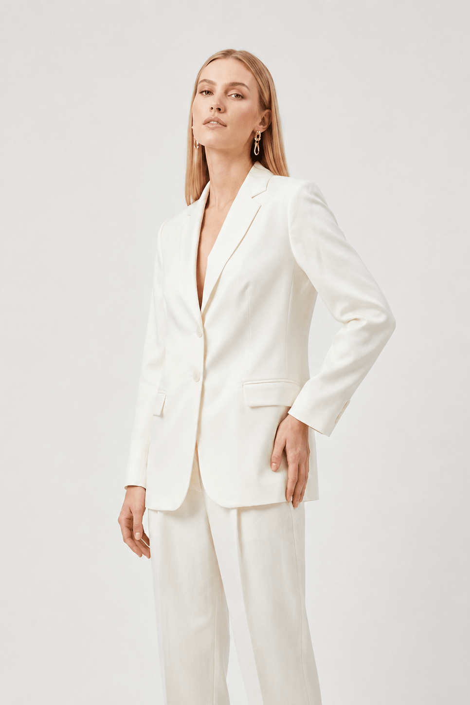 Tailleur in Cotone Giacca Monopetto e Pantalone Largo - Caractère