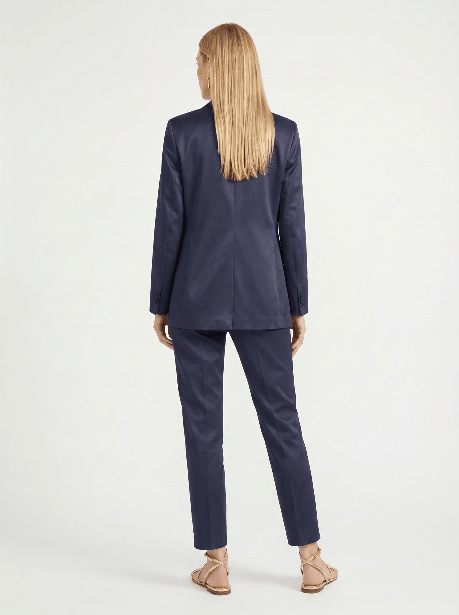 Tailleur in Cotone Giacca Monopetto e Pantalone Sigaretta - Caractère