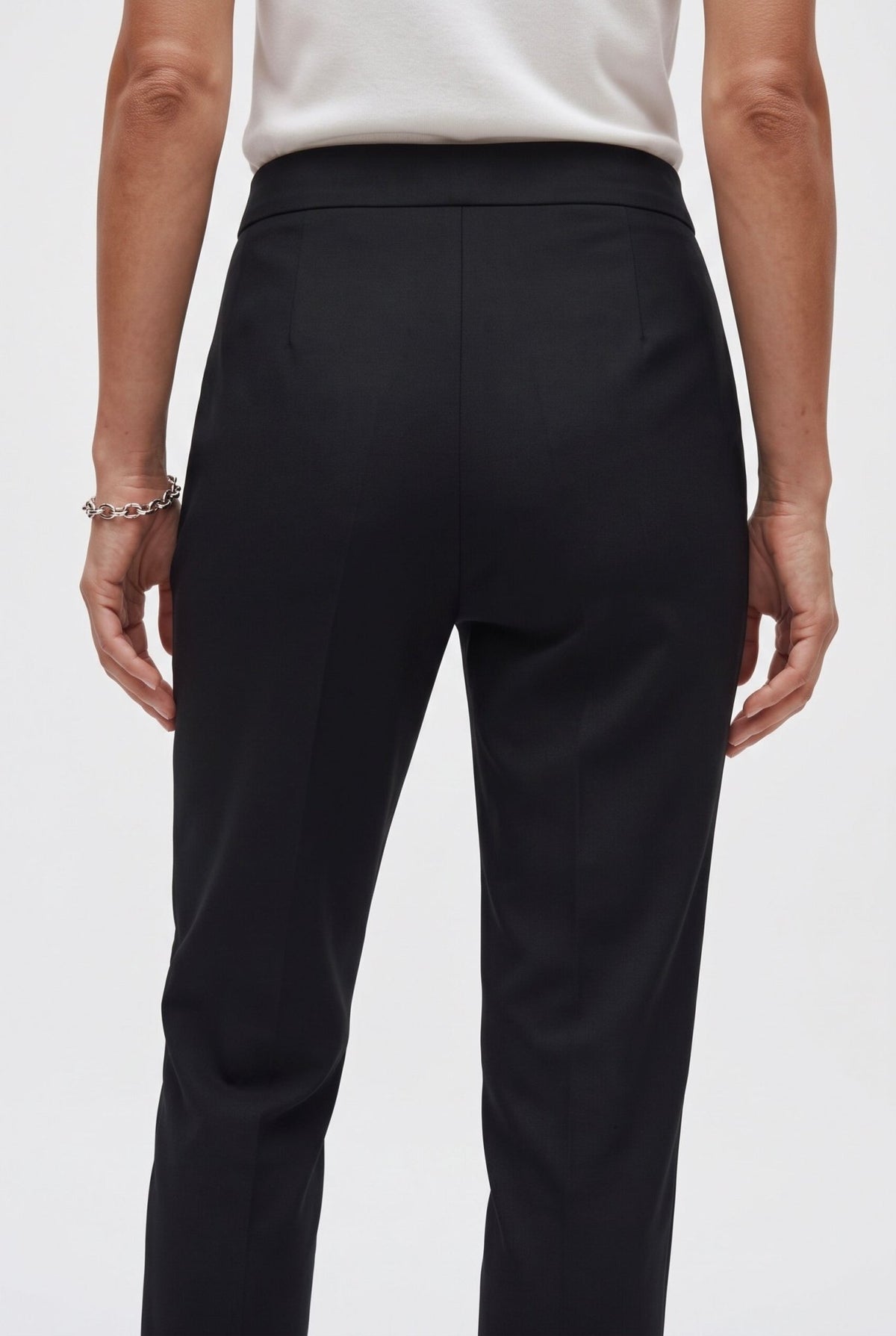 Tailleur in cotone stretch giacca monopetto e pantalone sigaretta con risvolto - Caractère