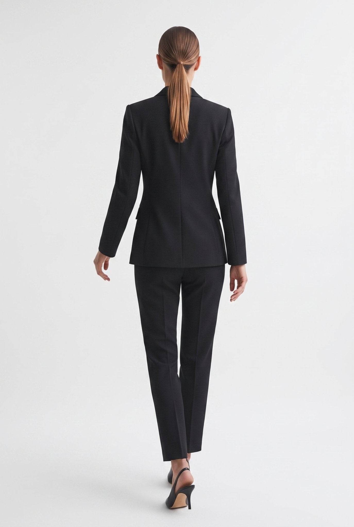 Tailleur in Cotone Tecnico Giacca Monopetto e Pantalone Dritto Nero - Caractère