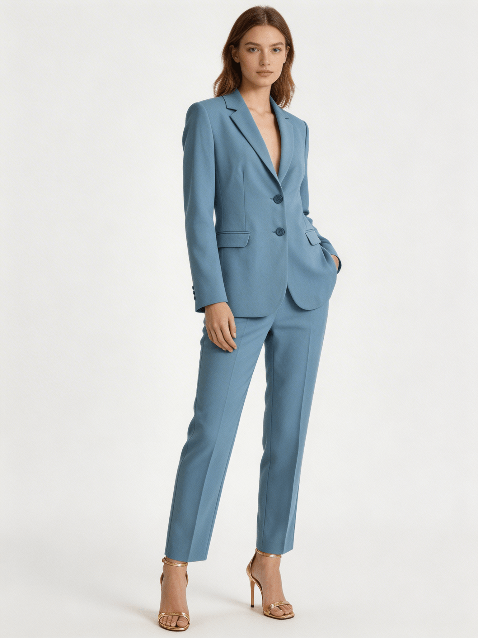 Tailleur in tela stretch Giacca monopetto con pantalone a sigaretta - Caractère