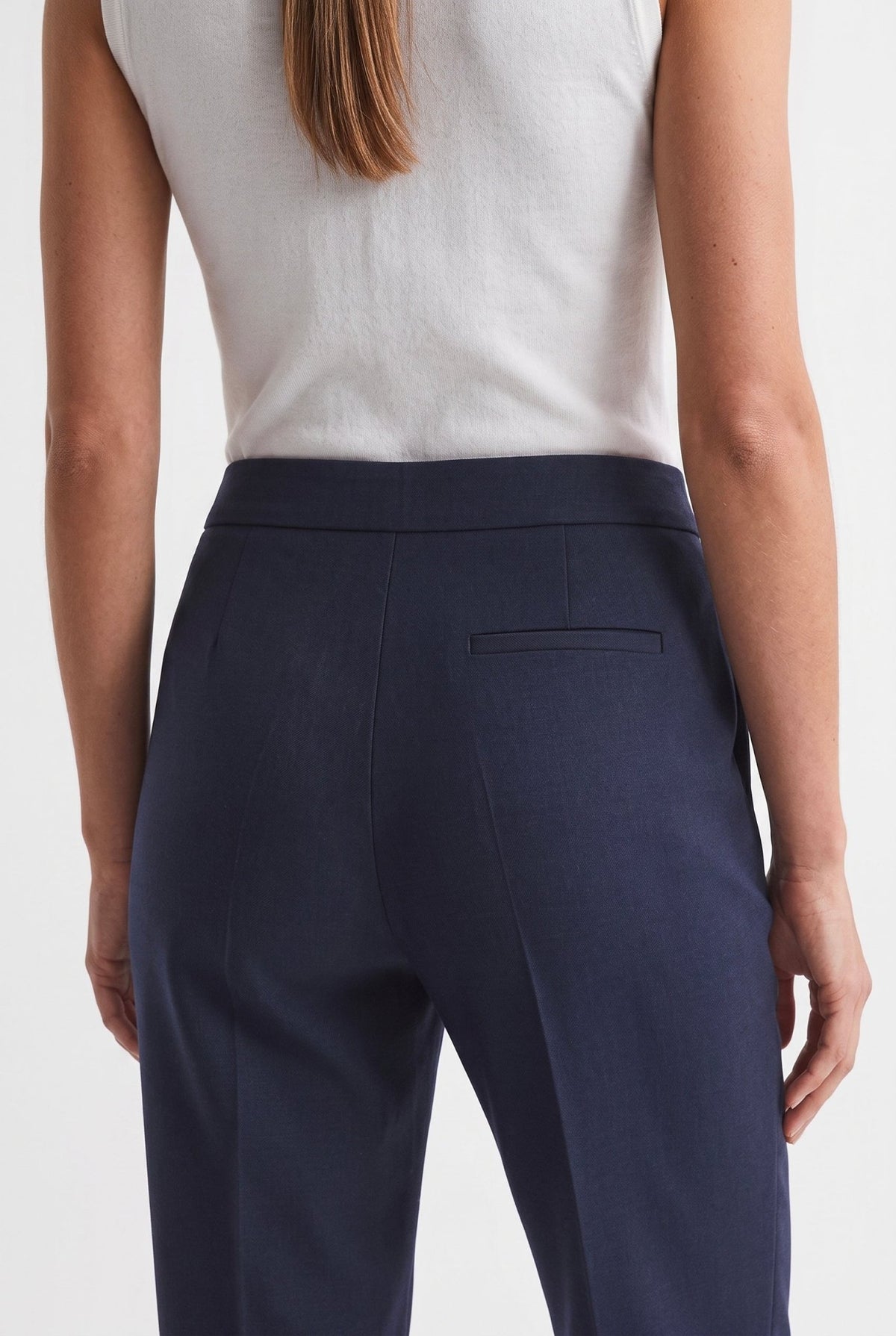 Tailleur Punto Milano Giacca Monopetto e Pantalone a Sigaretta Blu - Caractère