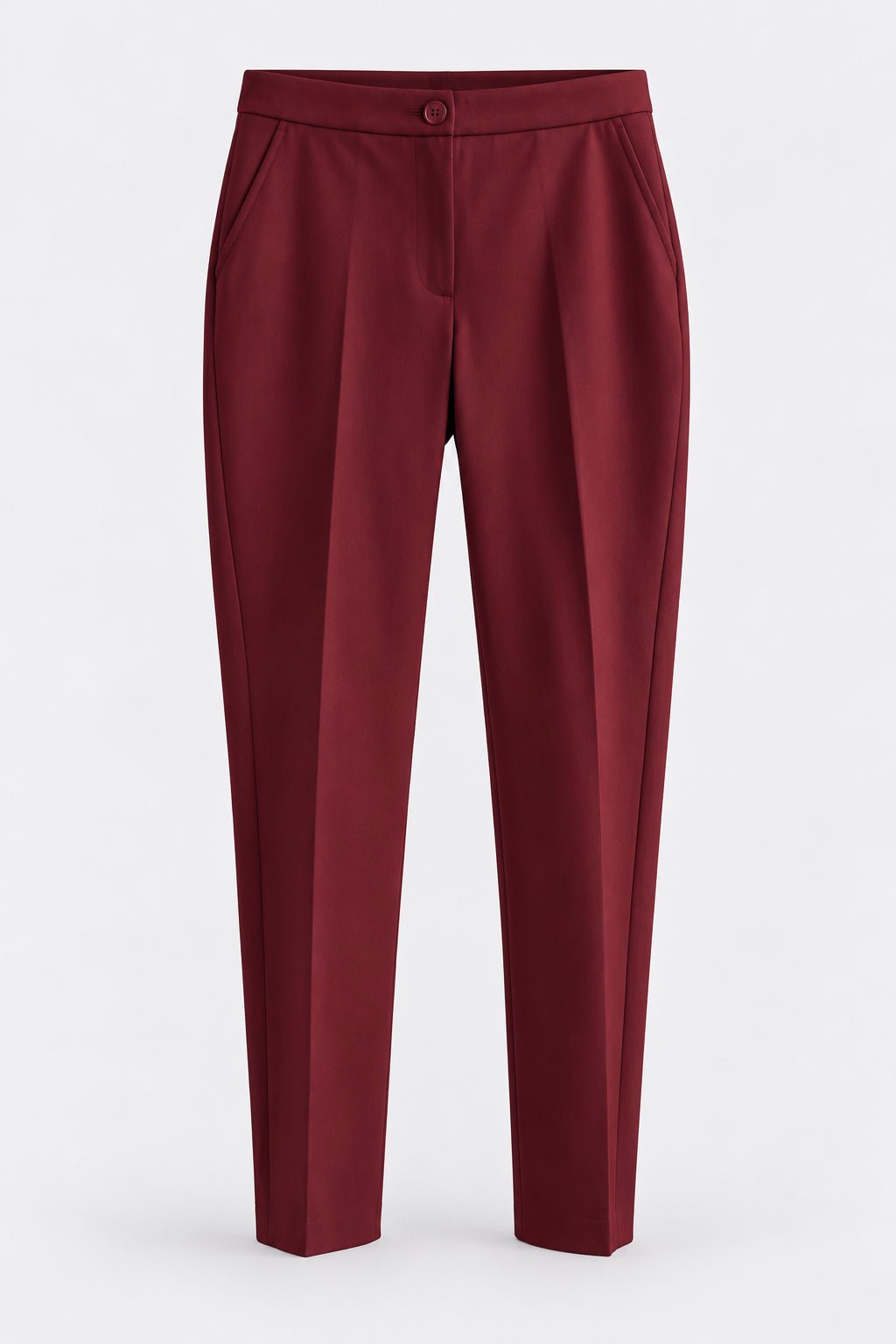 Tailleur Punto Milano Giacca Monopetto e Pantalone a Sigaretta Bordeaux - Caractère