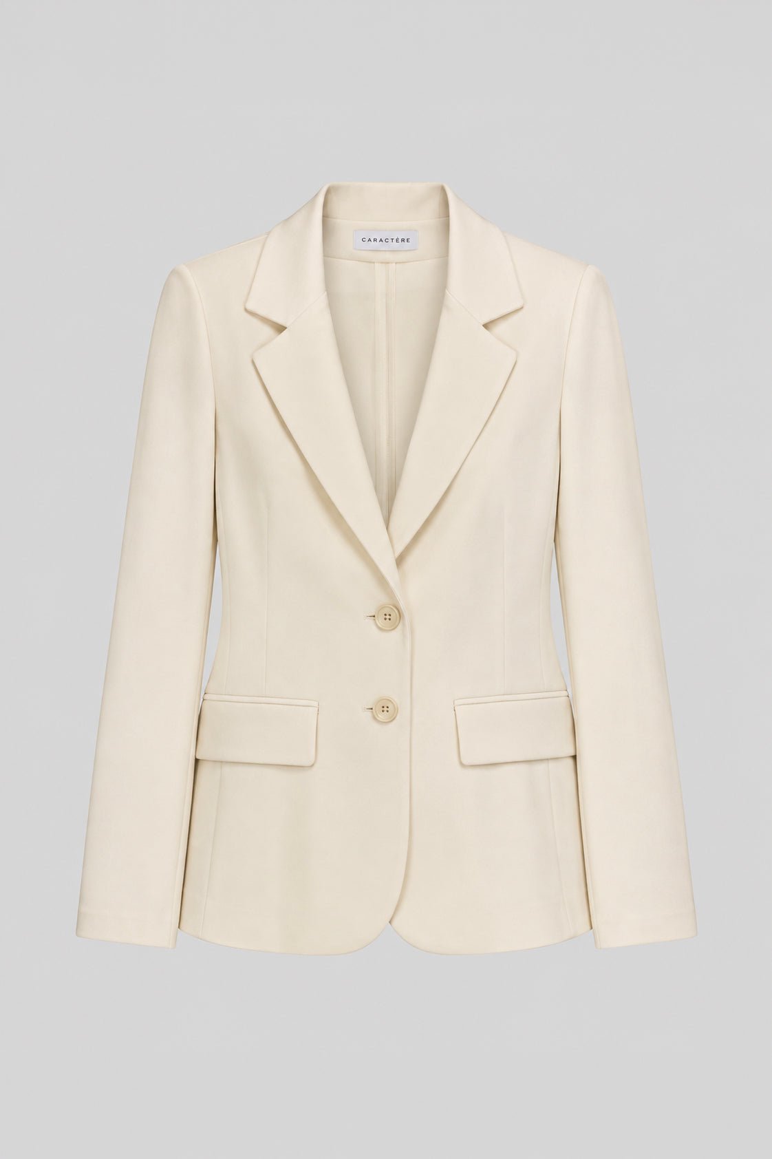 Tailleur Punto Milano Giacca Monopetto e Pantalone a Sigaretta Latte - Caractère
