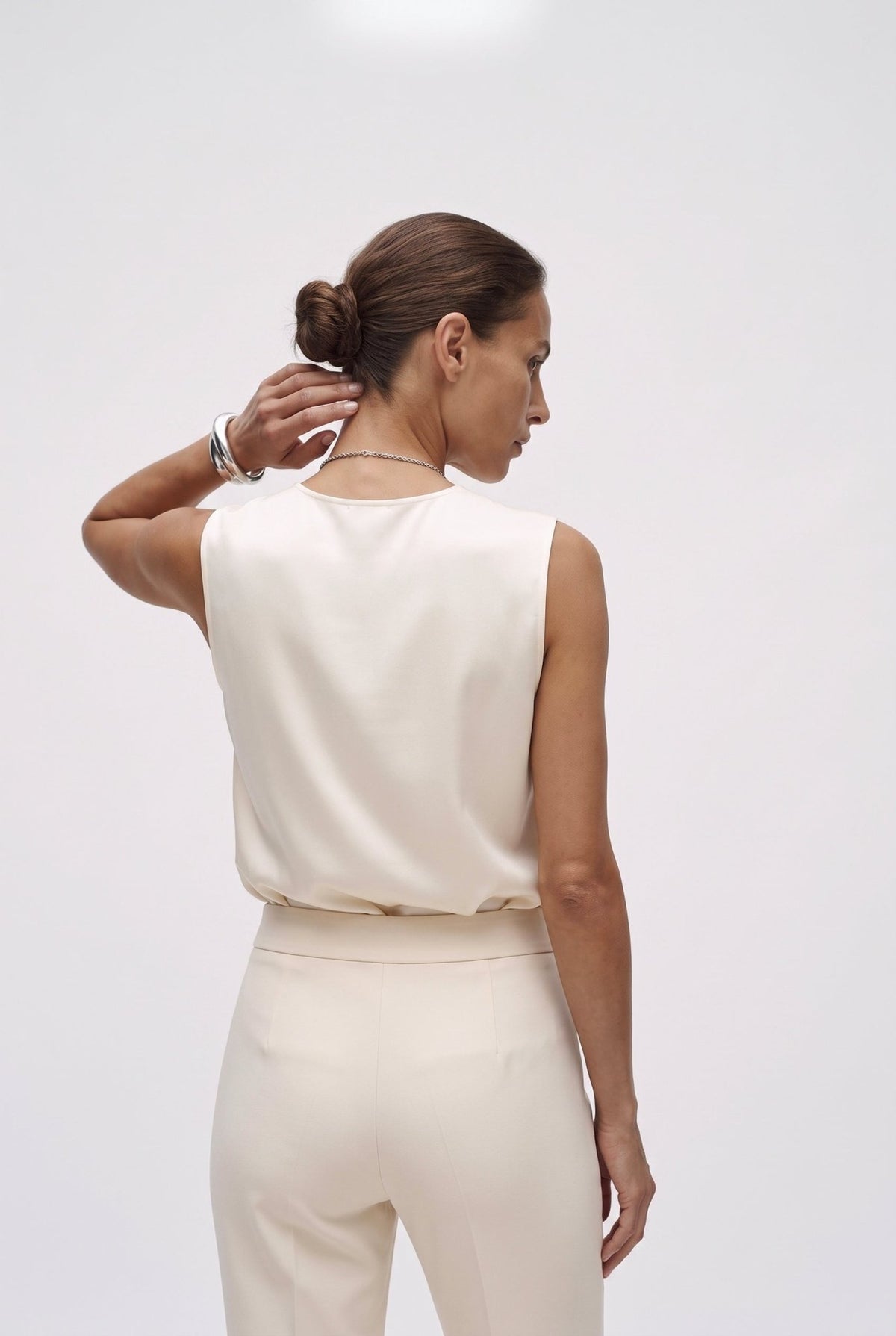 Top satin fluido con spalline ampie - Caractère