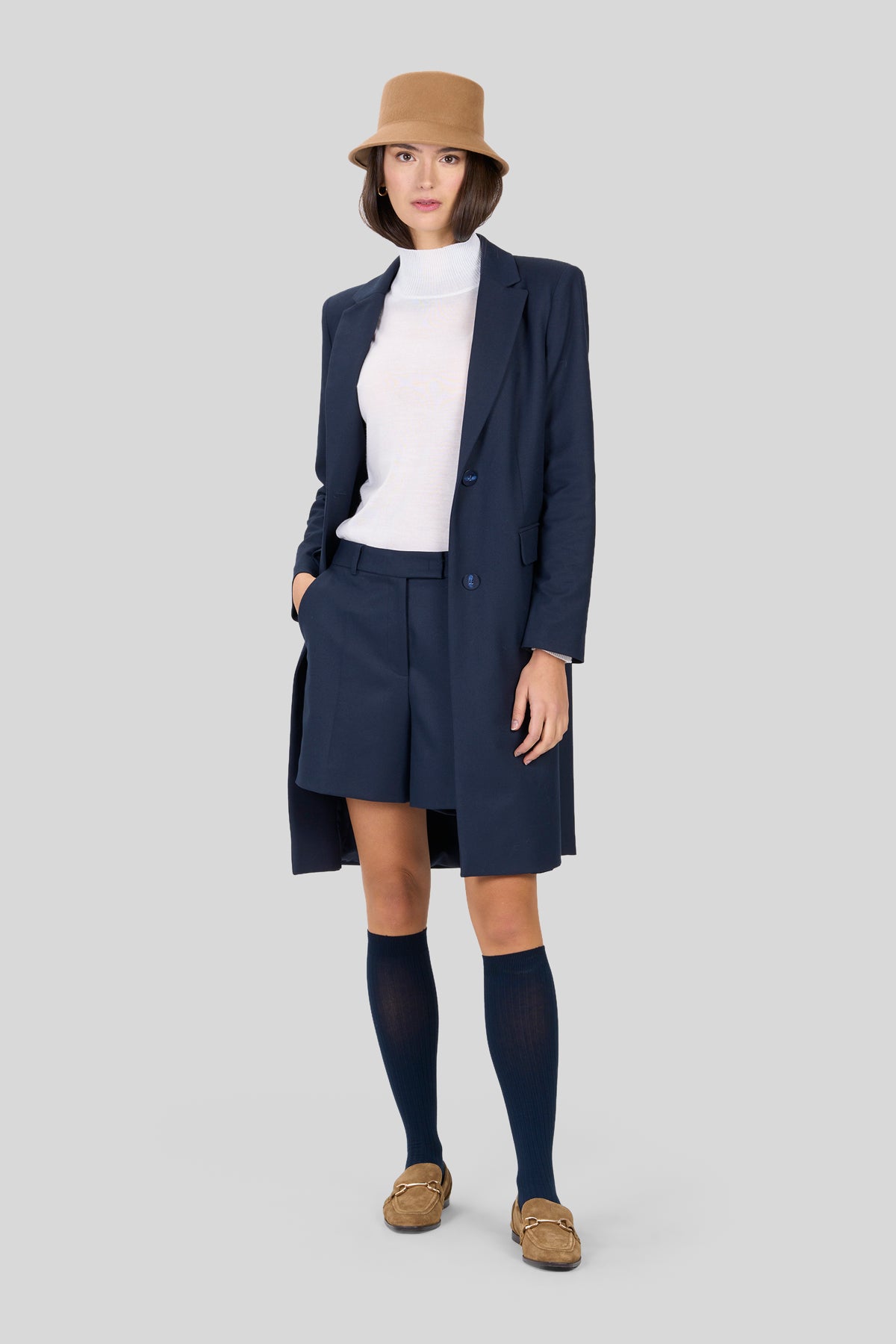 Giacca lunga in twill