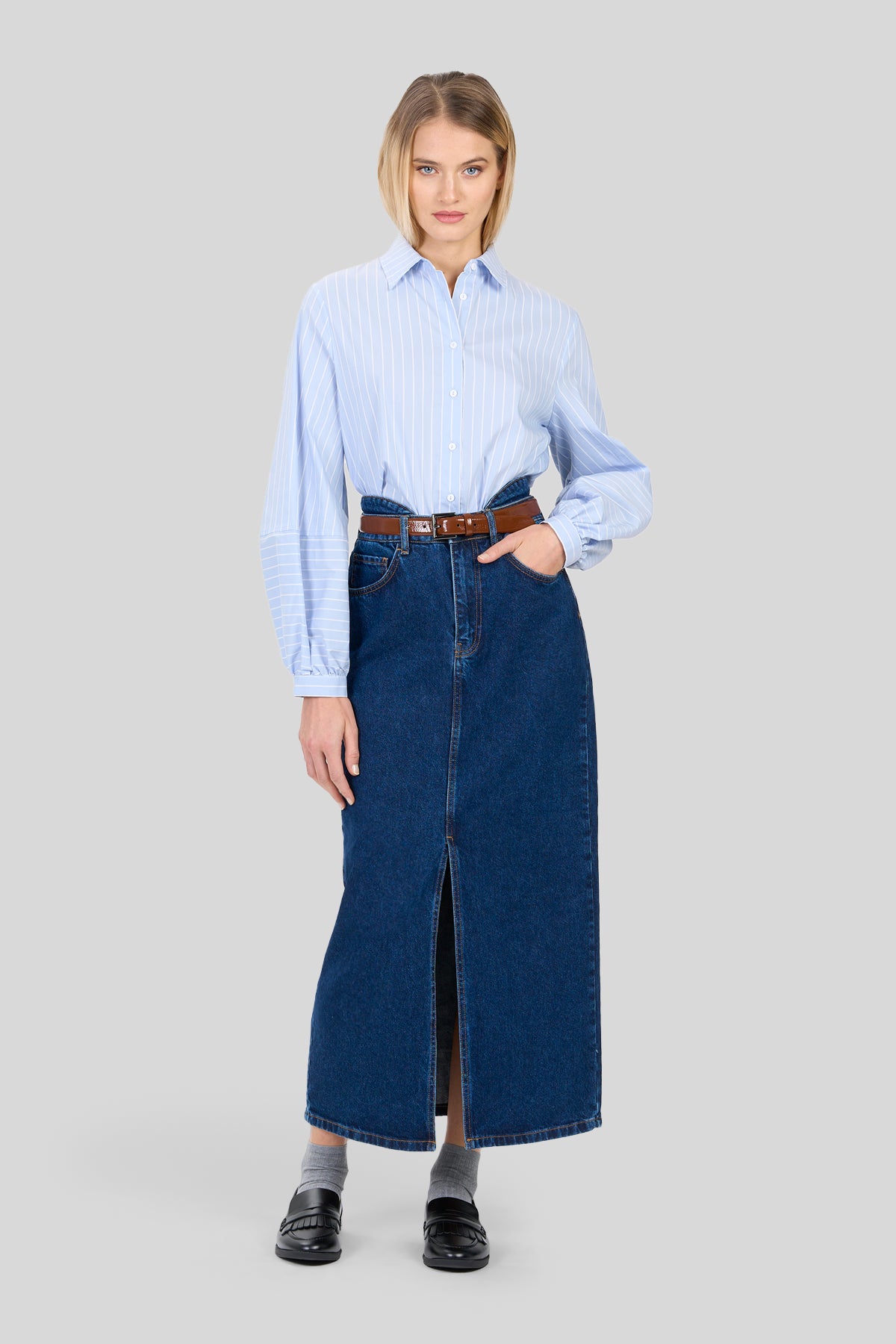 Gonna lunga in denim