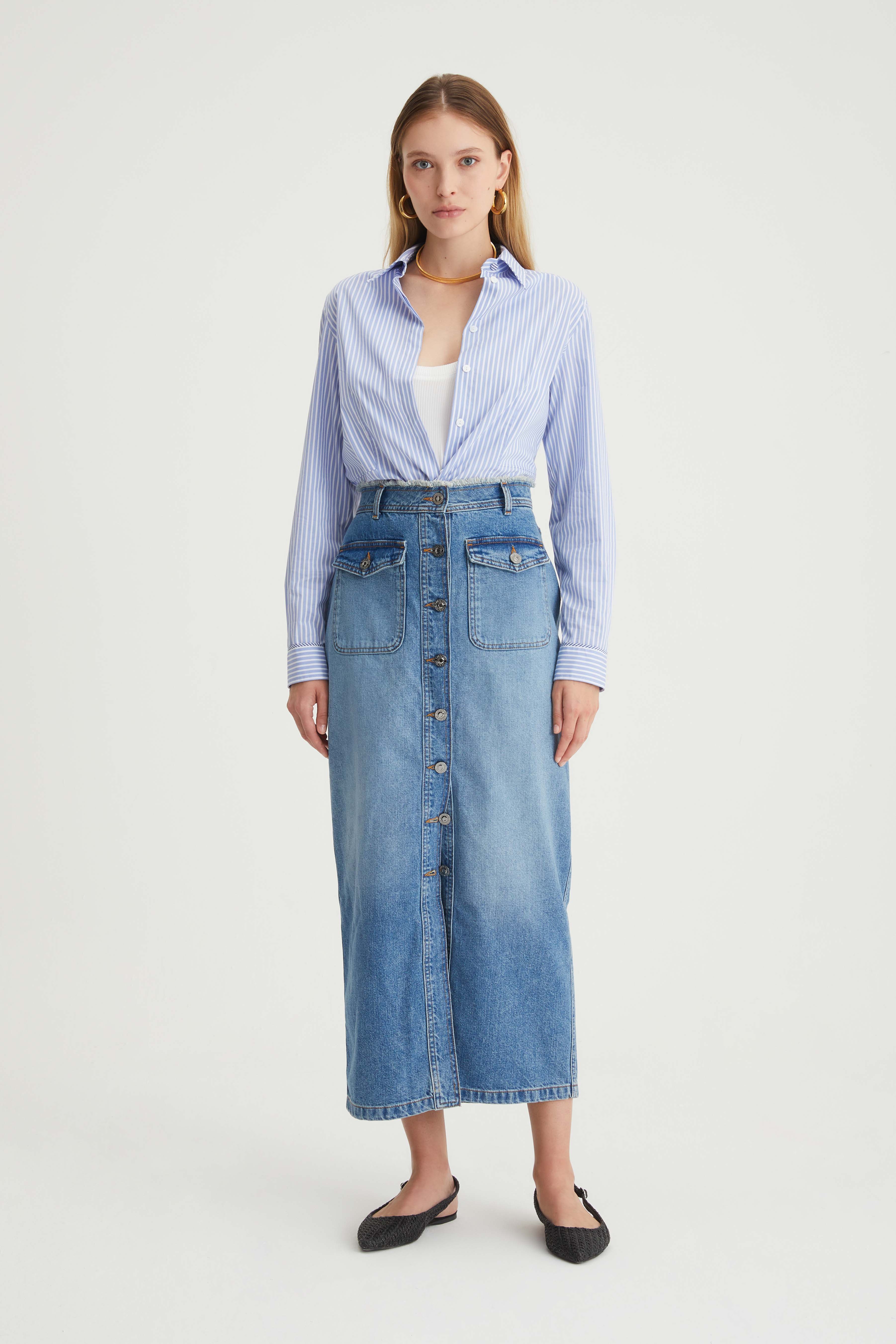Gonna lunga in denim
