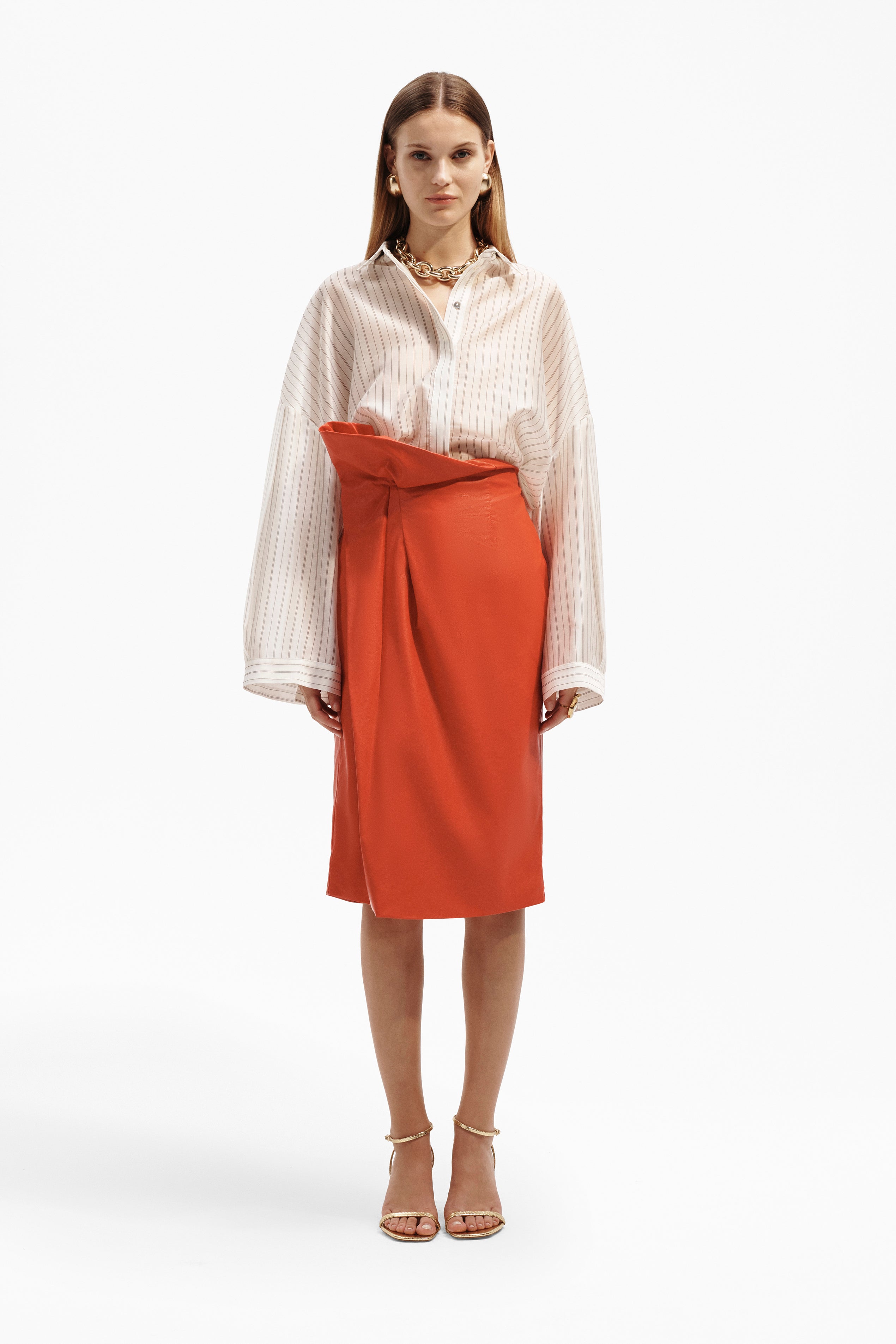 Gonna midi arricciata