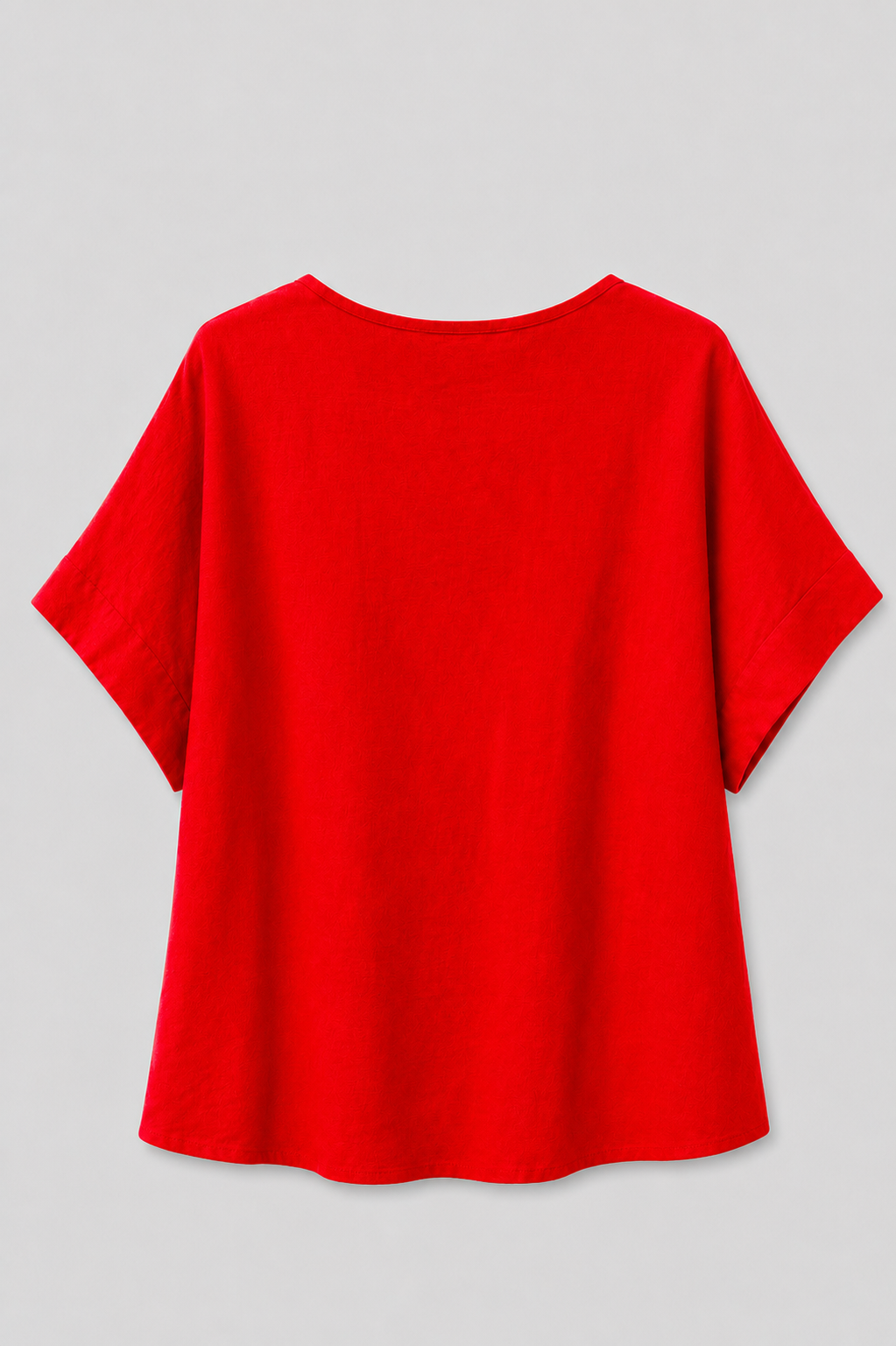 Blusa Oversize in Misto Lino con Scollo a V